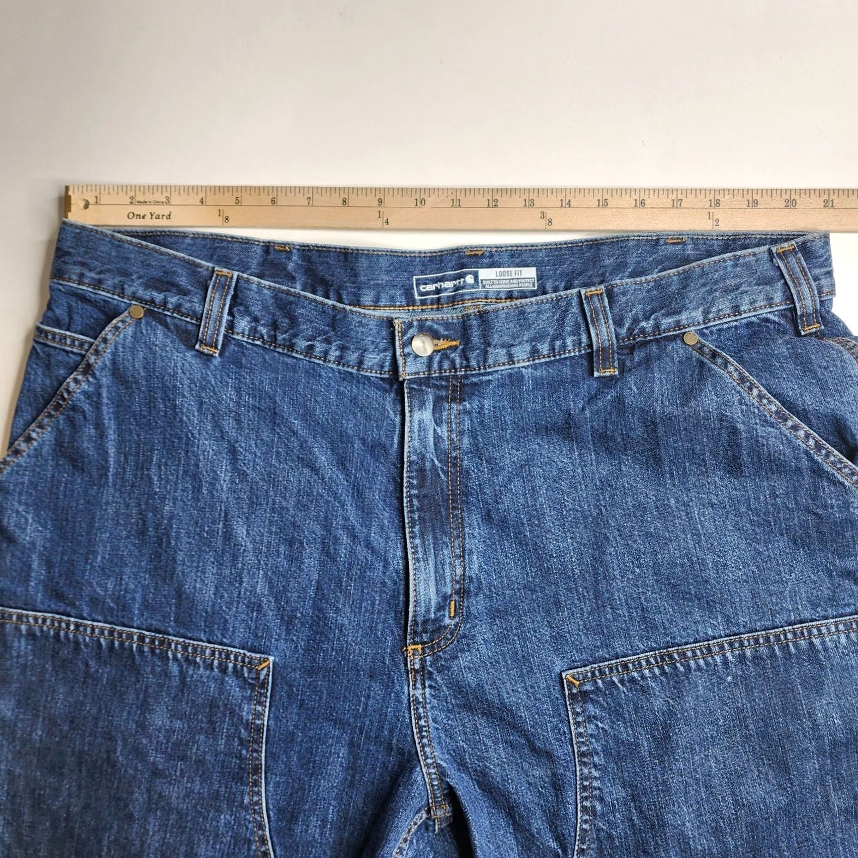Carhartt VINTAGE Carhartt Loose Fit Double Front Utility Logger Denim Jeans Men's 42 x 32 Size US 42 / EU 58 - 5 Thumbnail