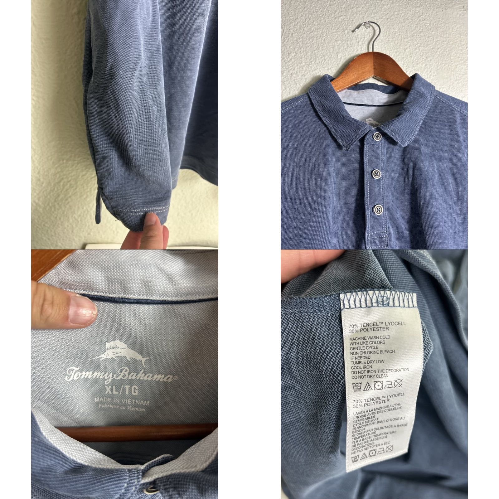 Tommy Bahama VINTAGE Tommy Bahama Polo Shirt Short Sleeve XL Blue Men’s Stained Size US XL / EU 56 / 4 - 8 Thumbnail