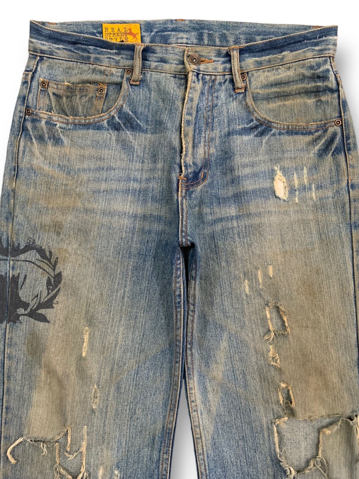 Ed Hardy Vintage Japanese Brand Mud Wash Distressed Grunge Jeans Size US 32 / EU 48 - 4 Thumbnail
