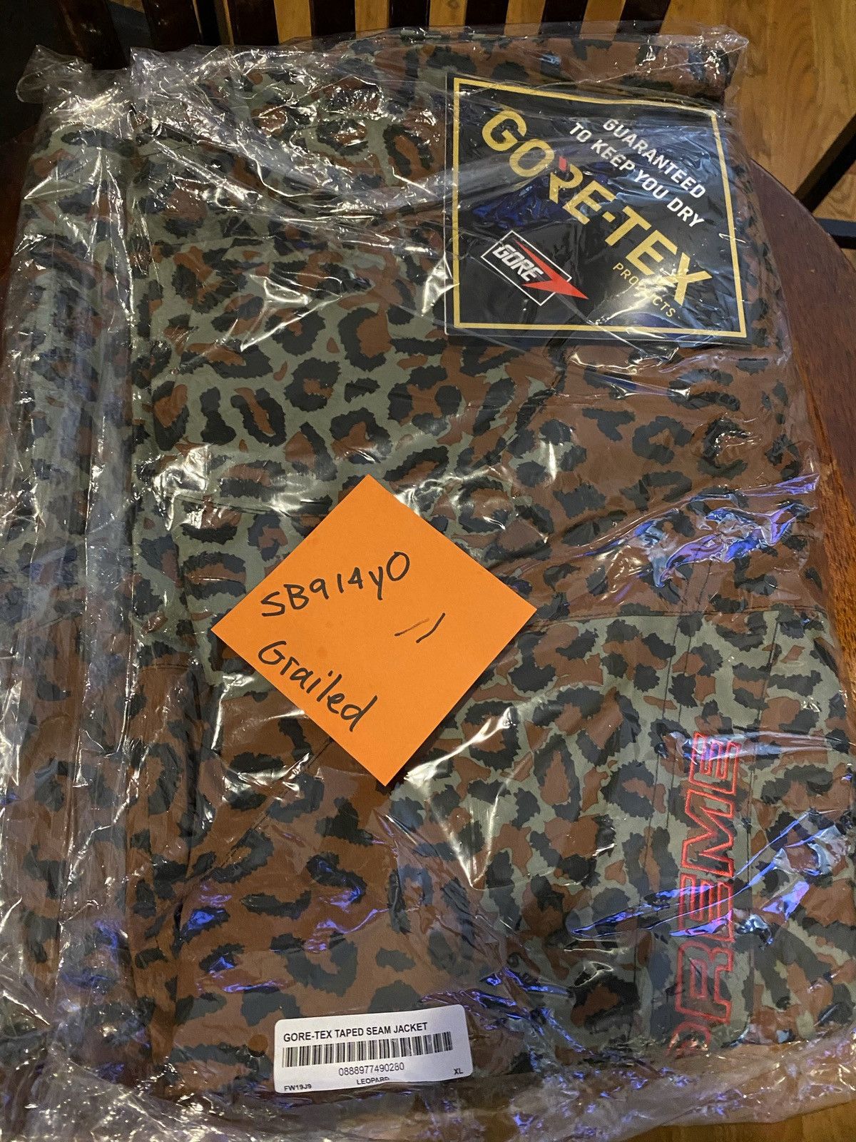 Image of Supreme Gore Tex Taped Seam Jacket in Leopard, Men's (Size XL)