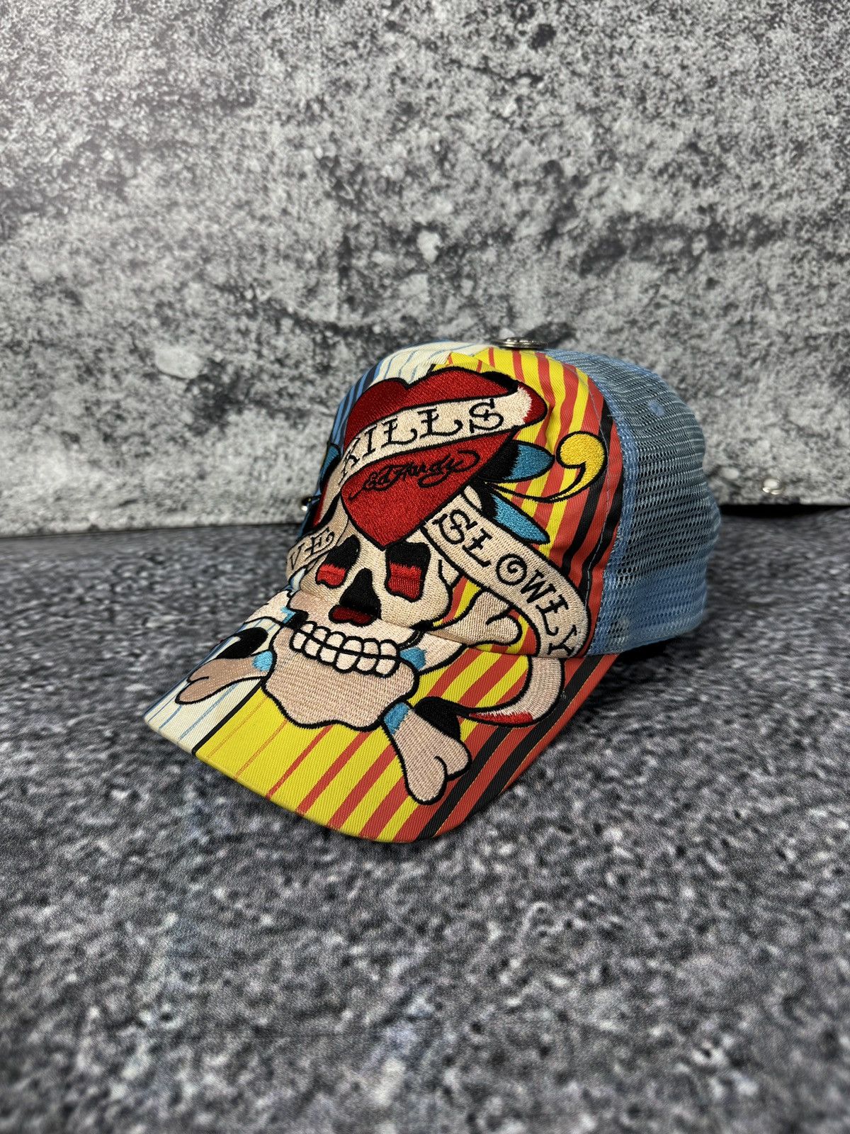 Ed Hardy Ed Hardy Baseball Cap Vintage Tattoo Wear Kills Love Slowly Size ONE SIZE - 1 Thumbnail