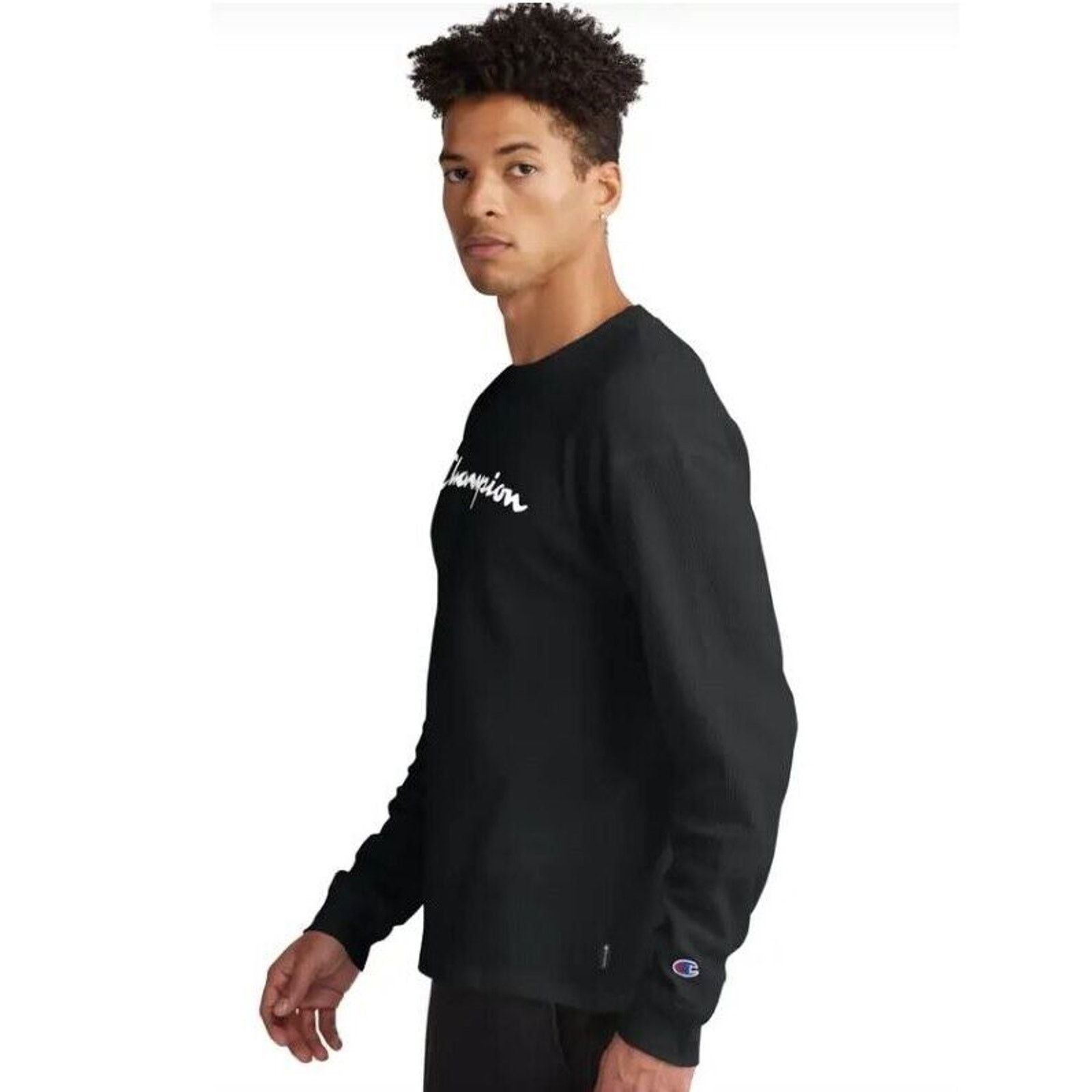 Champion Champion Men's Black Cotton Waffle Thermal T-Shirt Size 2XL Size US XXL / EU 58 / 5 - 3 Thumbnail