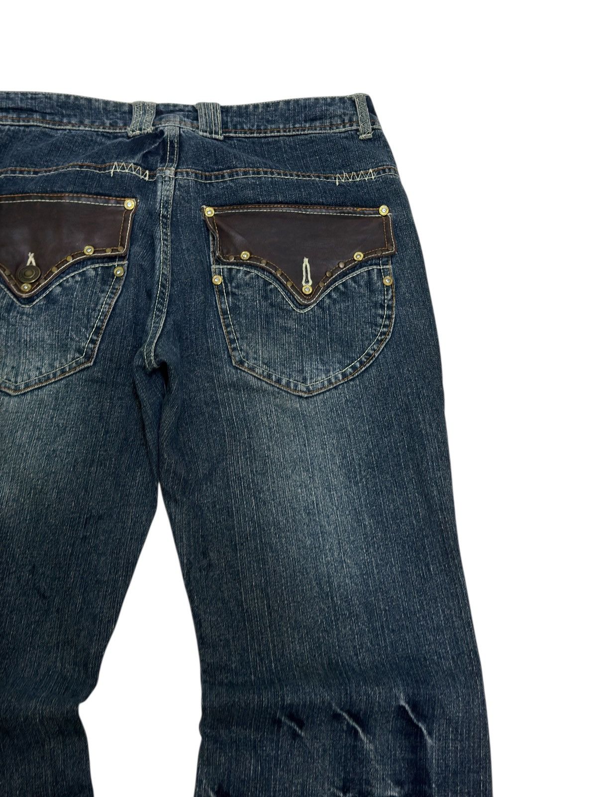 Vintage Vintage Indecent Bootcut Jeans Dark Blue Y2K Leather Pocket Size US 30 / EU 46 - 10 Thumbnail