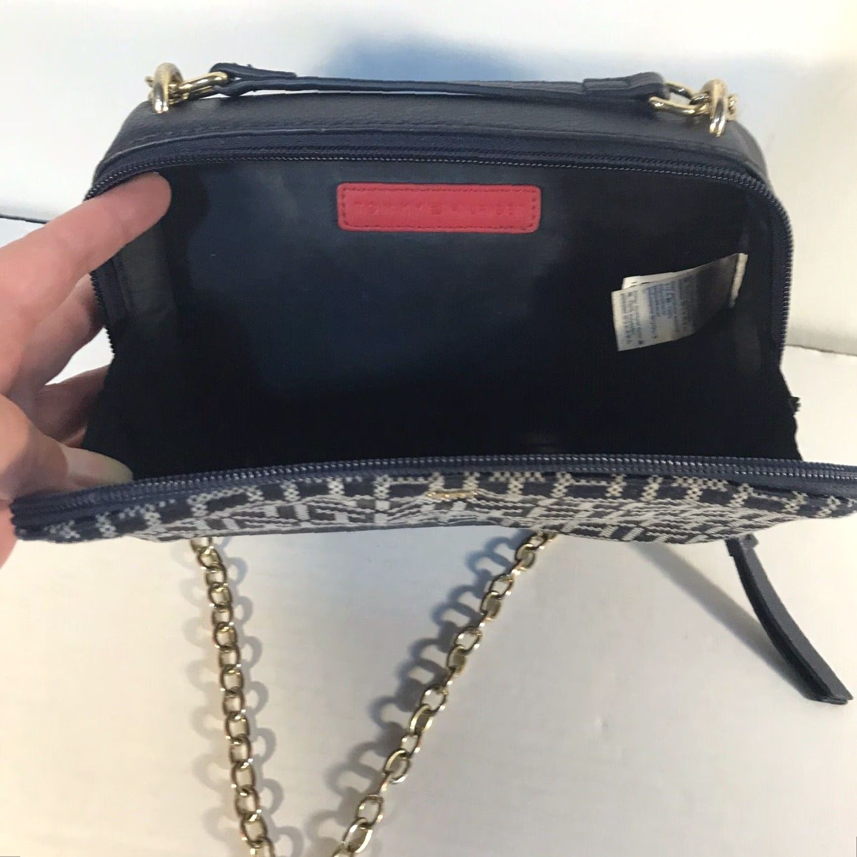 Tommy Hilfiger Tommy Hilfiger Logo Crossbody Bag - Small - Navy/Beige - Zip-Around - Women's Size ONE SIZE - 3 Thumbnail