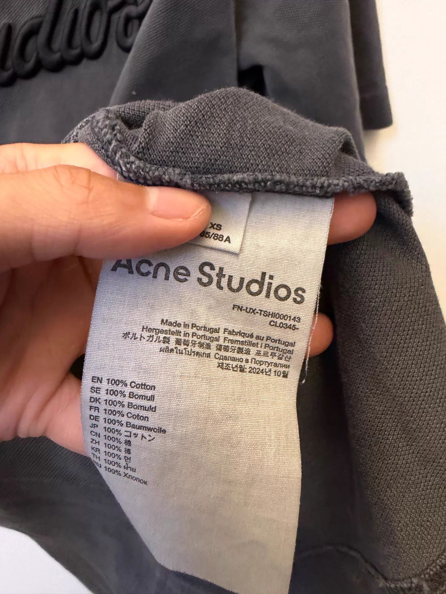 Acne Studios Acne Embroidered Logo Oversized T-Shirt Faded Black XS Size US XS / EU 42 / 0 - 4 Thumbnail