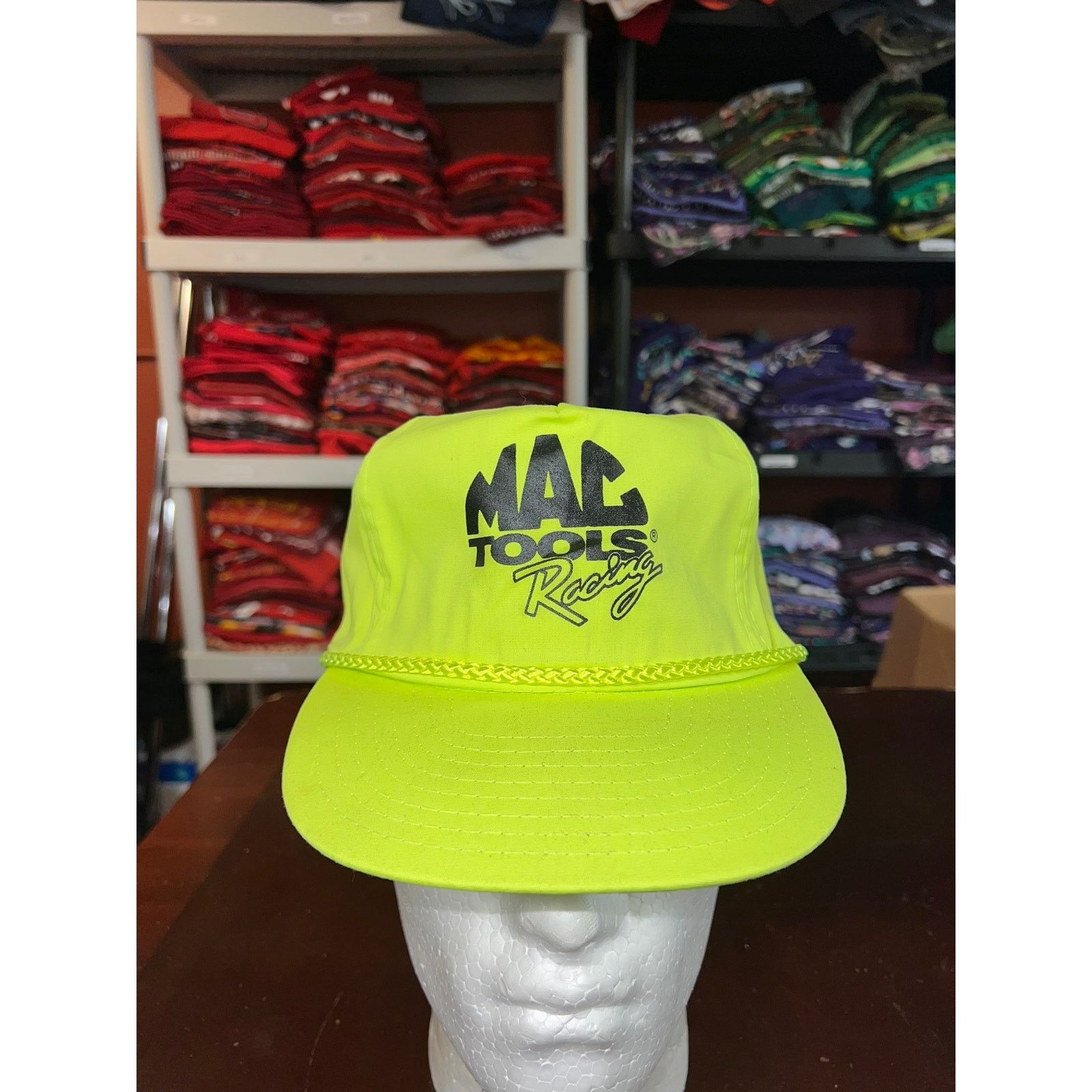 Vintage Vintage Mac Tools Racing Hat Roper Yellow Strapback Cap VTG Size ONE SIZE - 1 Thumbnail