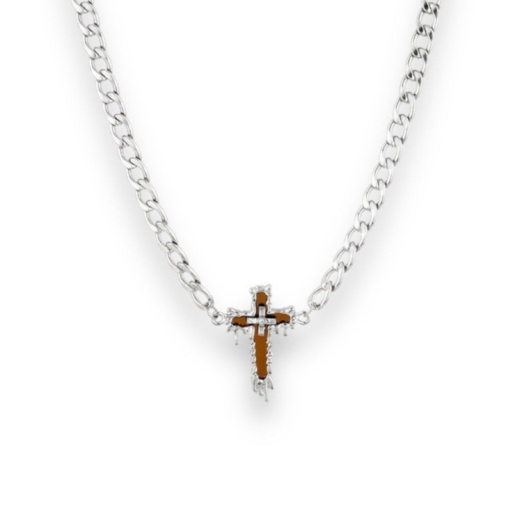 Other Link Chain Cross Necklace for Men Women Unisex Hip Hop Style Size ONE SIZE - 1 Thumbnail
