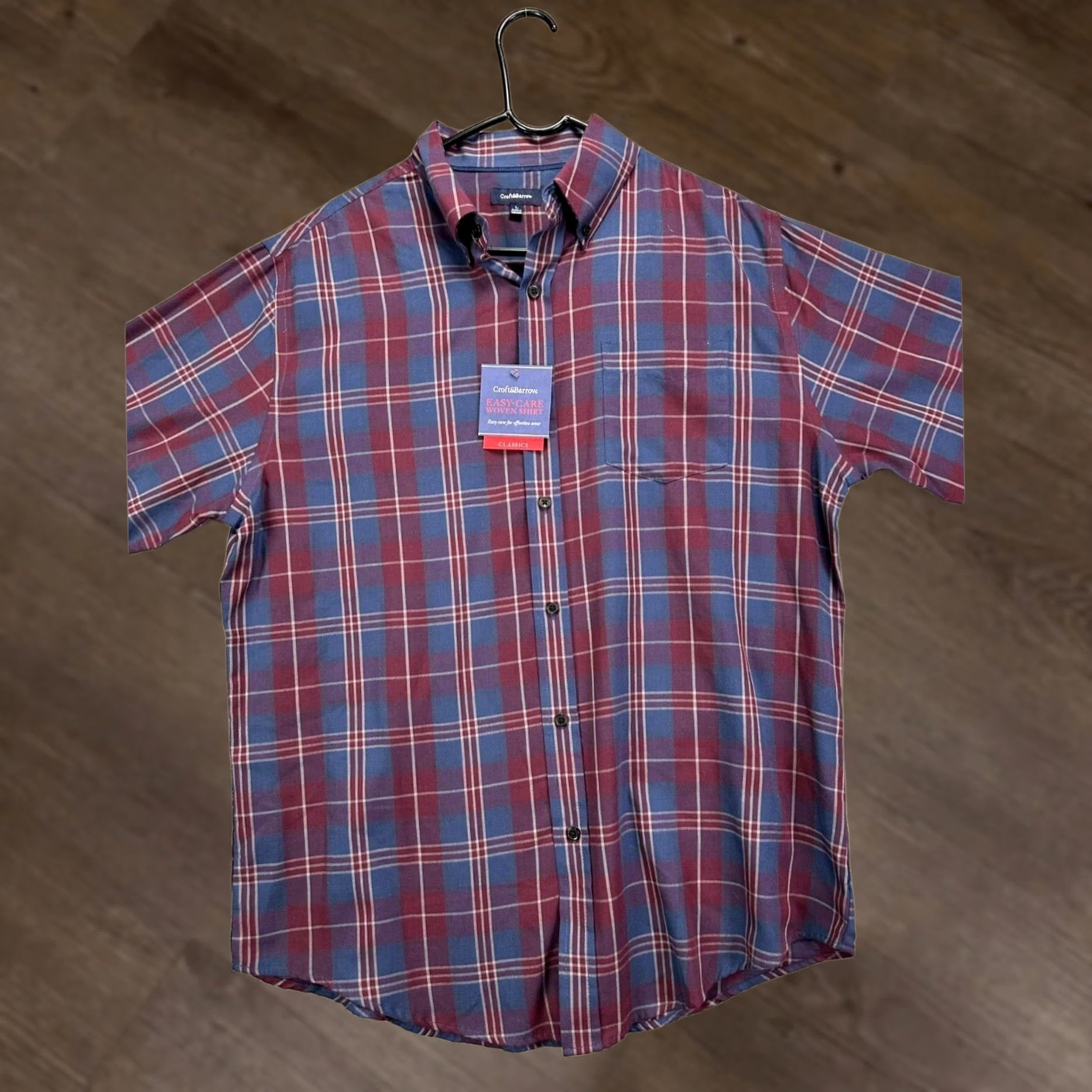 Croft & Barrow VINTAGE Croft & Barrow Shirt Mens Large Woven Blue Tartan Plaid Easy-Care Button-Down NEW Size US L / EU 52-54 / 3 - 1 Thumbnail
