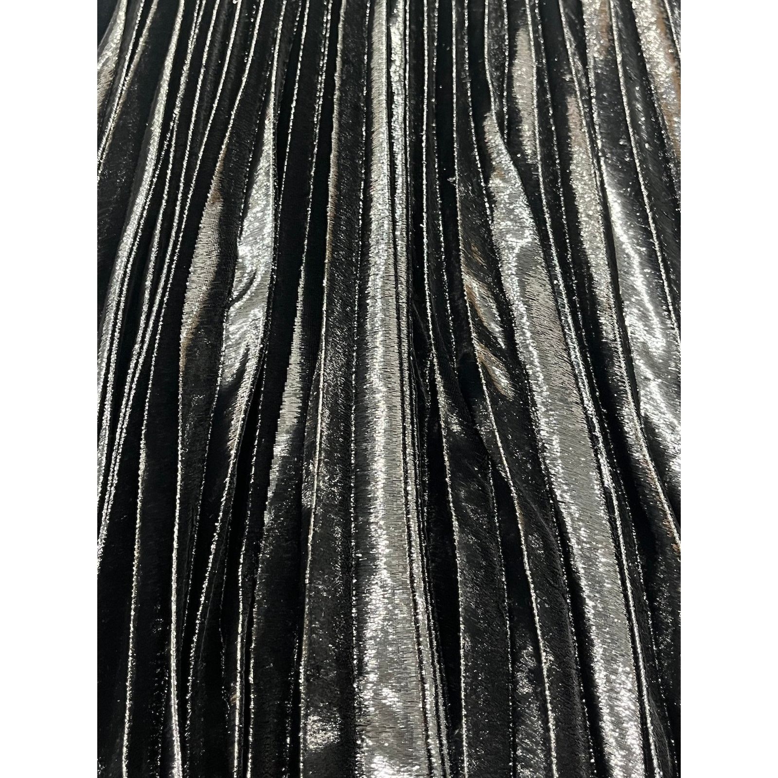 Dolce & Gabbana Dolce & Gabbana Black Pleated Midi Skirt Lamé Velvet IT 42 Size 28" / US 6 / IT 42 - 13 Thumbnail
