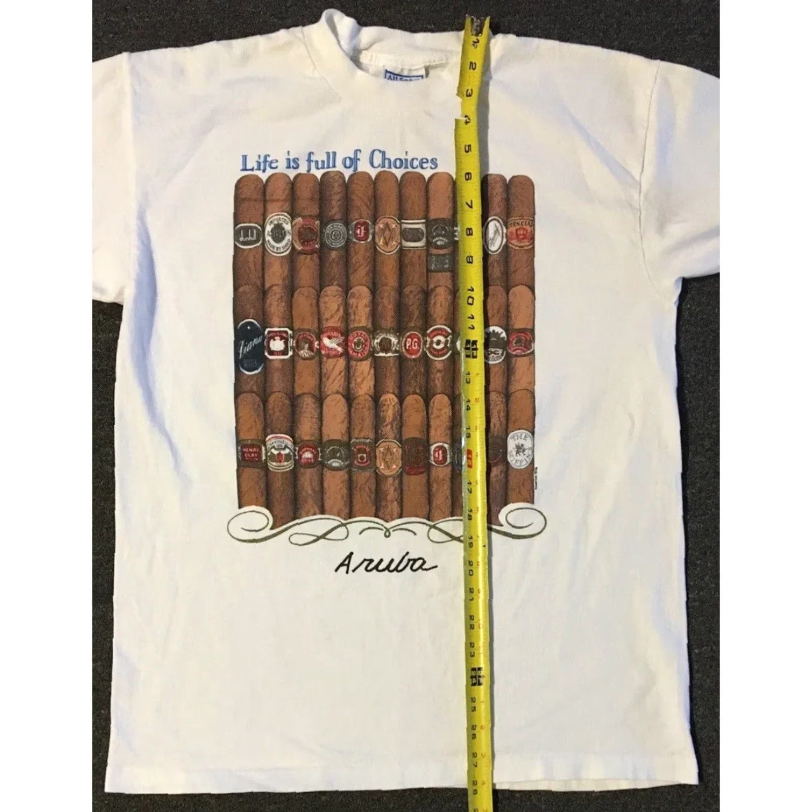 Vintage VINTAGE Aruba Cigar Life Is Full Of Choices Shirt M White 90s Grunge Smoking Blunt Funny T-Shirt Mens Size US M / EU 48-50 / 2 - 6 Thumbnail