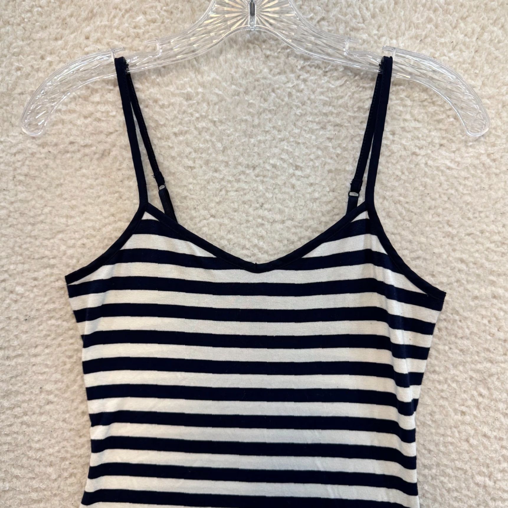 Express Y2K Vintage Camisole Tank Top XS Navy Blue White Striped Coastal Natutical Shirt XS Womens Size XS / US 0-2 / IT 36-38 - 3 Thumbnail