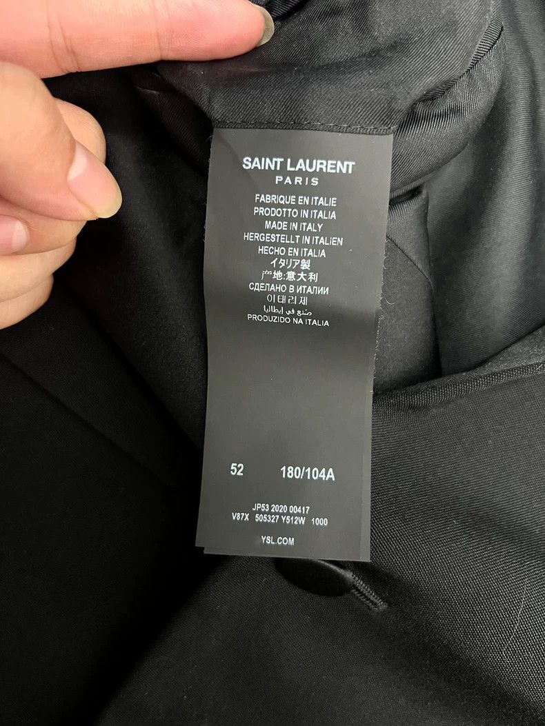 Saint Laurent Paris Saint Laurent Paris Spring/Summer 21 Satin Sword-Neck Wool Size 52R - 6 Thumbnail