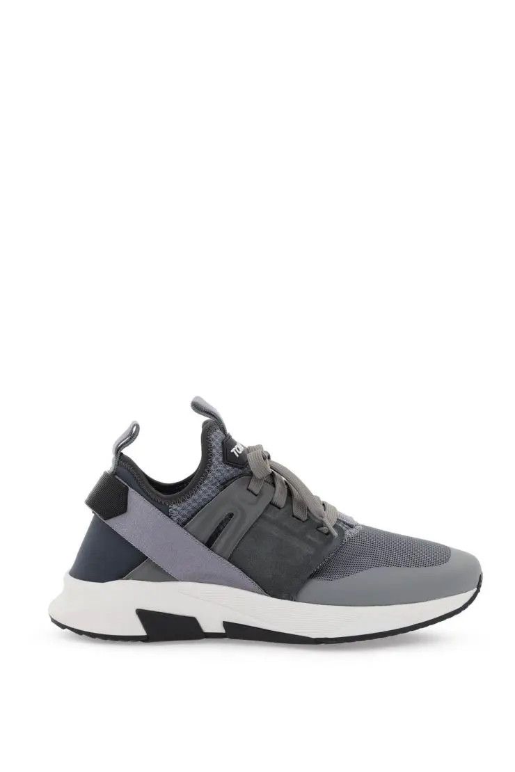 image of Tom Ford O1S22I1N0324 Mesh Sneakers In Grey, Men's (Size 8)