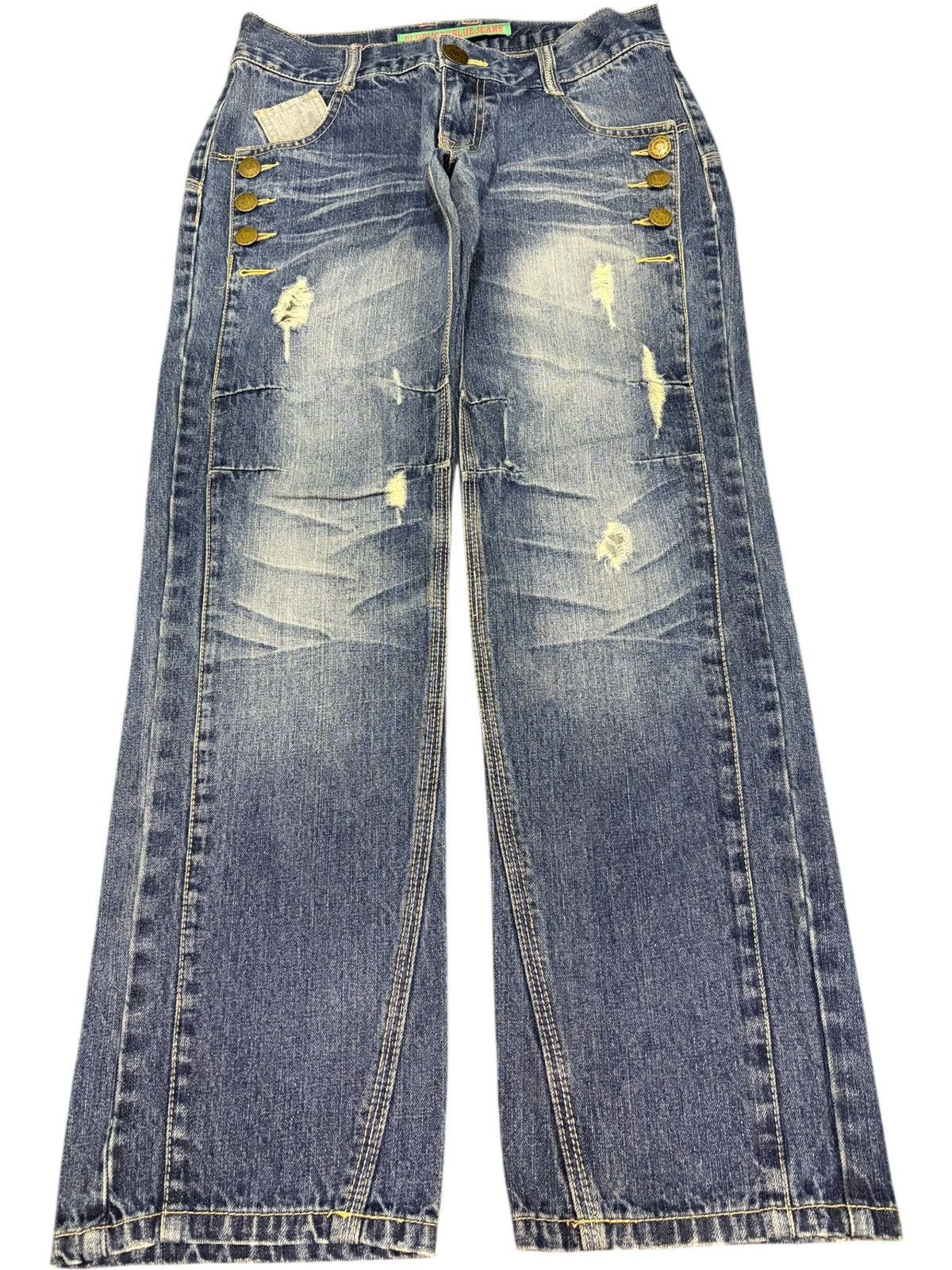 Dsquared2 Vintage Blue Moon Blue Low Rise Distressed Jeans Size 31" - 1 Thumbnail