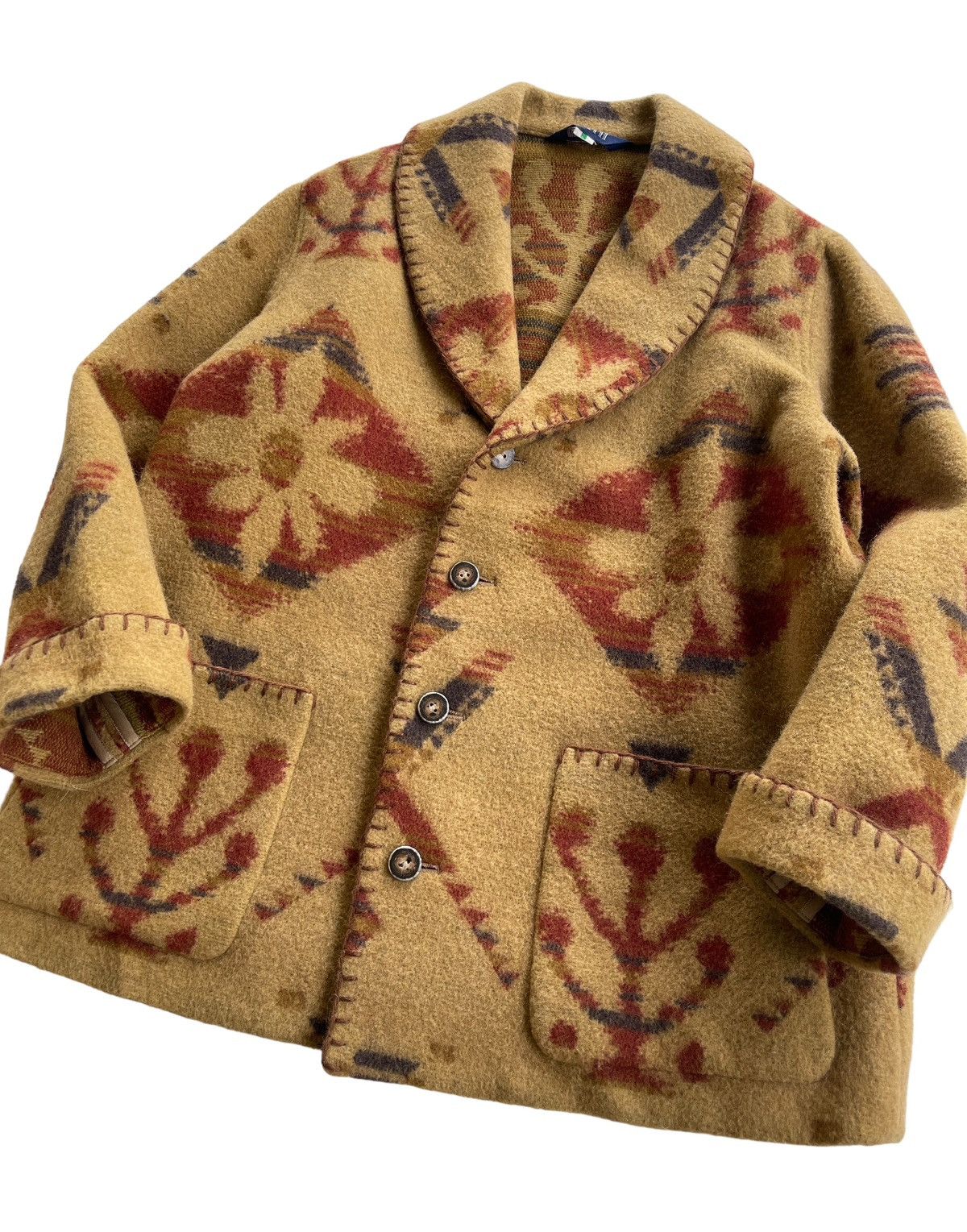 Japanese Brand Vintage Keith Aztec Pattern Shawl Collar Jacket Size US S / EU 44-46 / 1 - 2 Thumbnail