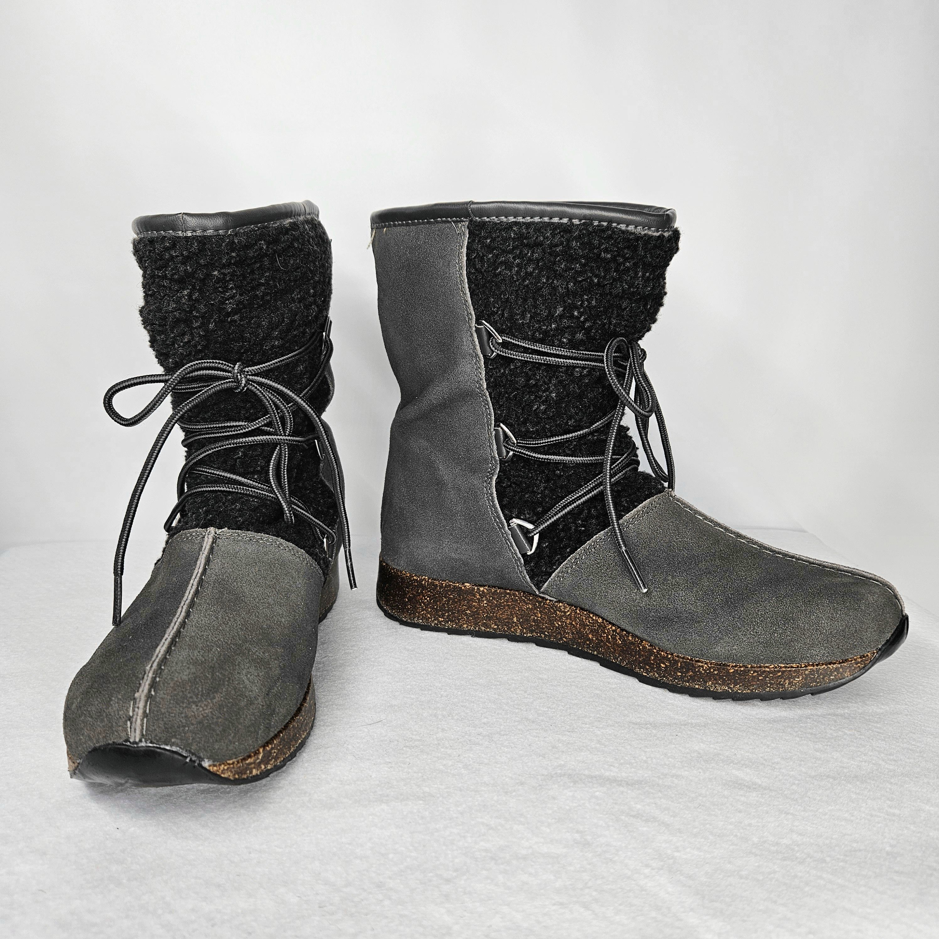 Other Sporto Size 8 Booties Grey Suede Leather Faux Sherpa Lined Size US 8 / IT 38 - 1 Thumbnail