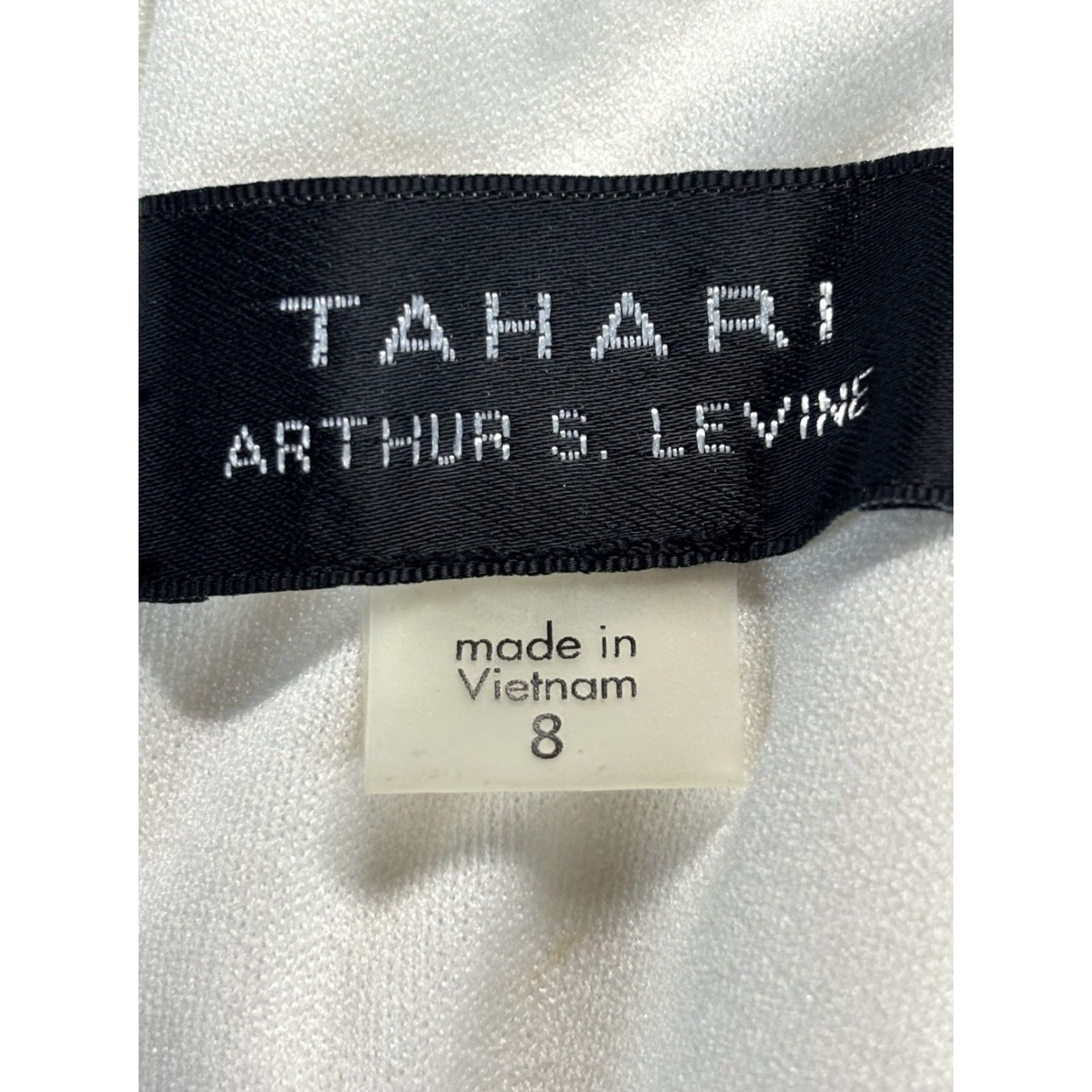 Vintage Tahari Sheath Dress Sz 8 Winter White Cutouts Career Stretch Pencil Dress Sleeveless Zip Knee Length Womens Party Business Vintage No Size M / US 6-8 / IT 42-44 - 6 Thumbnail