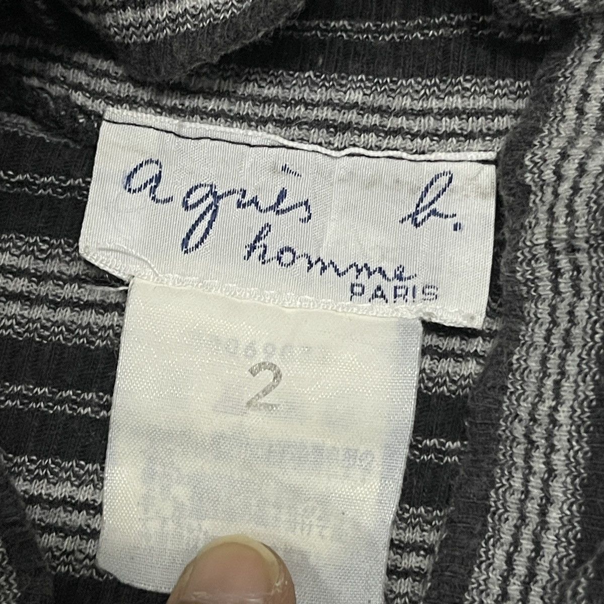 agnes b. Vintage Agnes B Homme Paris Turtleneck Stripe Long Sleeve Size US XL / EU 56 / 4 - 13 Thumbnail