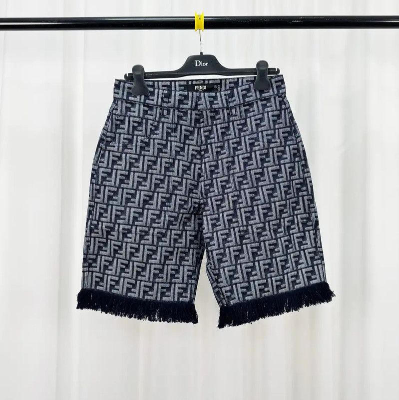 Fendi Fendi Summer Blue Denim Print Shorts 0089 Size US 30 / EU 46 - 1 Thumbnail