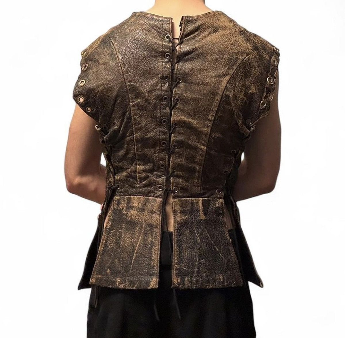 Other 1940s Custom Leather Vest Size 44R - 2 Thumbnail