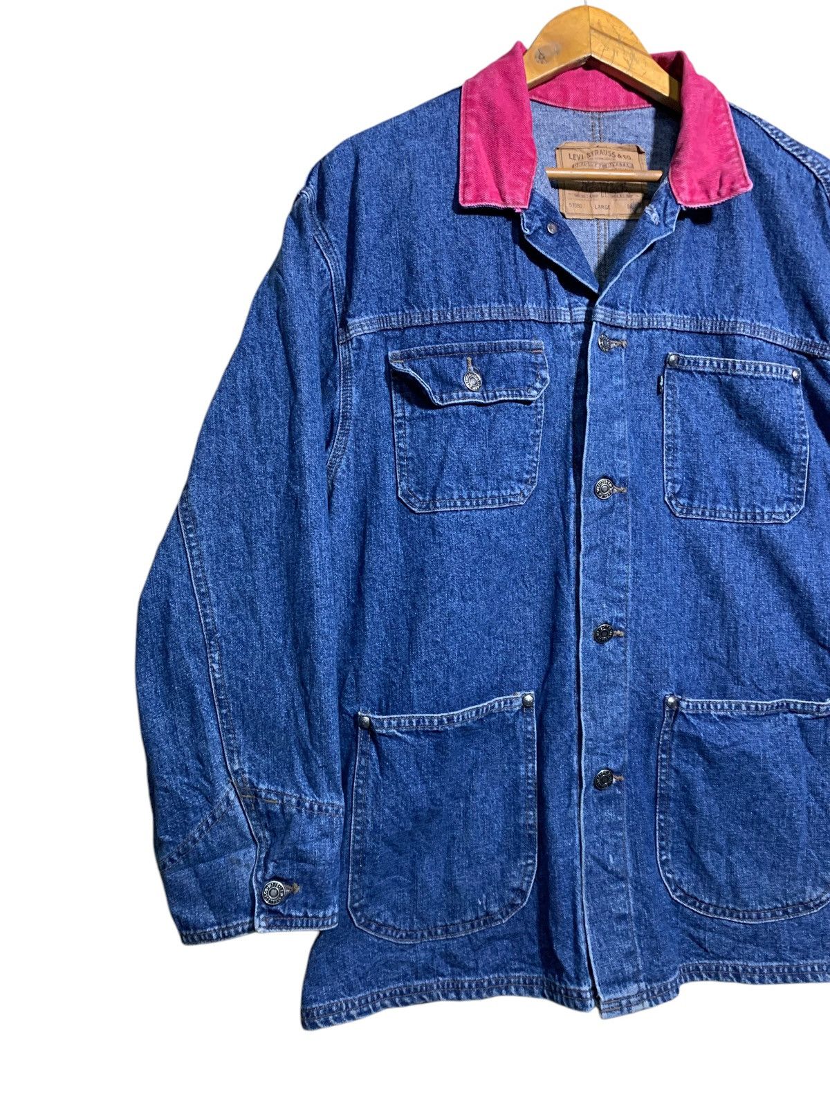 Levi's 🔥VTG LEVIS DENIM CHORE JACKETS USA 🇺🇸 Size US L / EU 52-54 / 3 - 2 Thumbnail