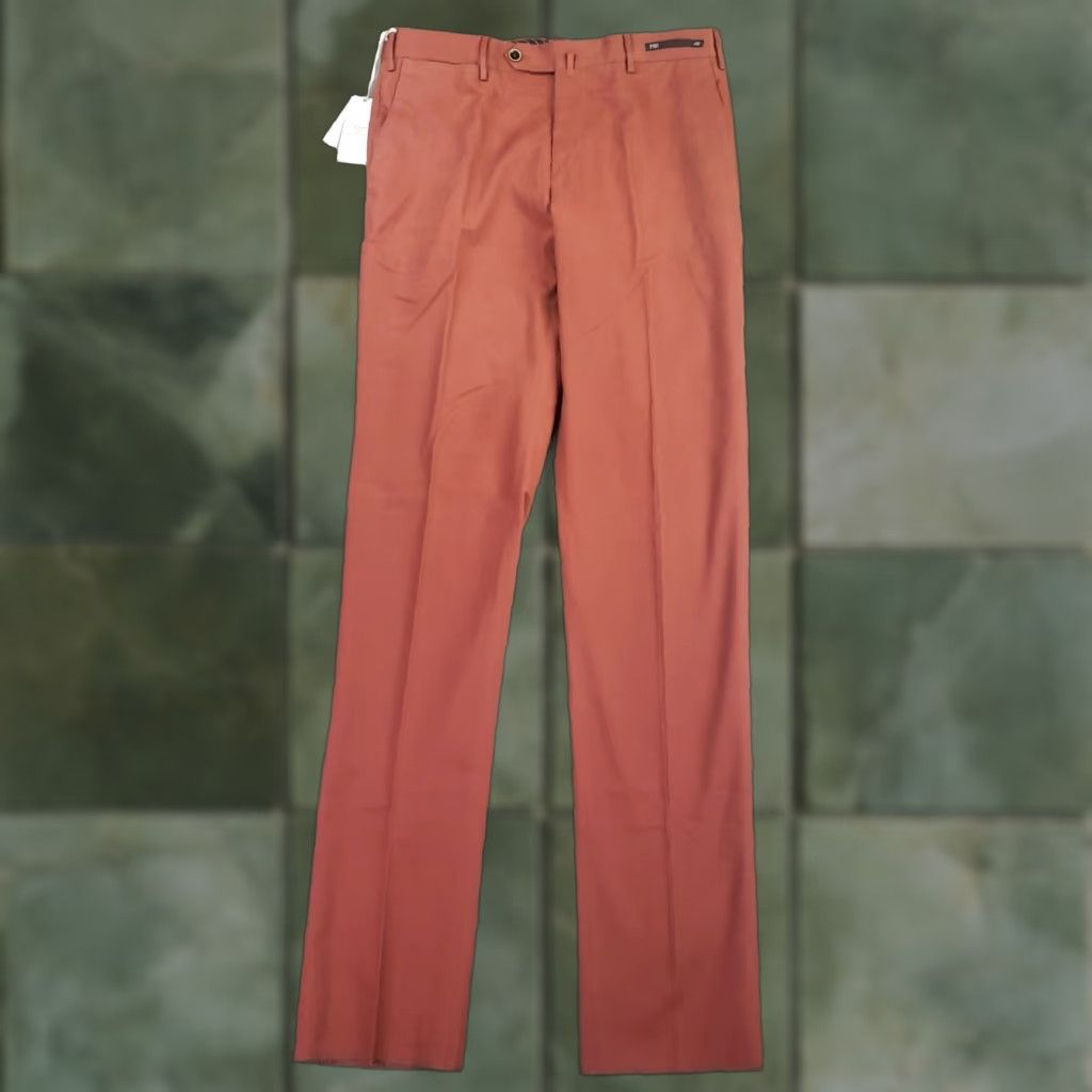 Vintage VINTAGE PT01 Pants Slacks Mens Slim Front Flat 34x36 Burnt Orange Cotton Dress Pants Mens 34 Boys? Size US 34 / EU 50 - 1 Thumbnail