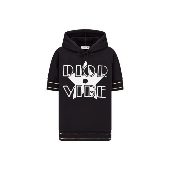Dior Dior Vibe Black Graphic Hooded Short Sleeve Top 0079-2507 Size XS / US 0-2 / IT 36-38 - 1 Thumbnail