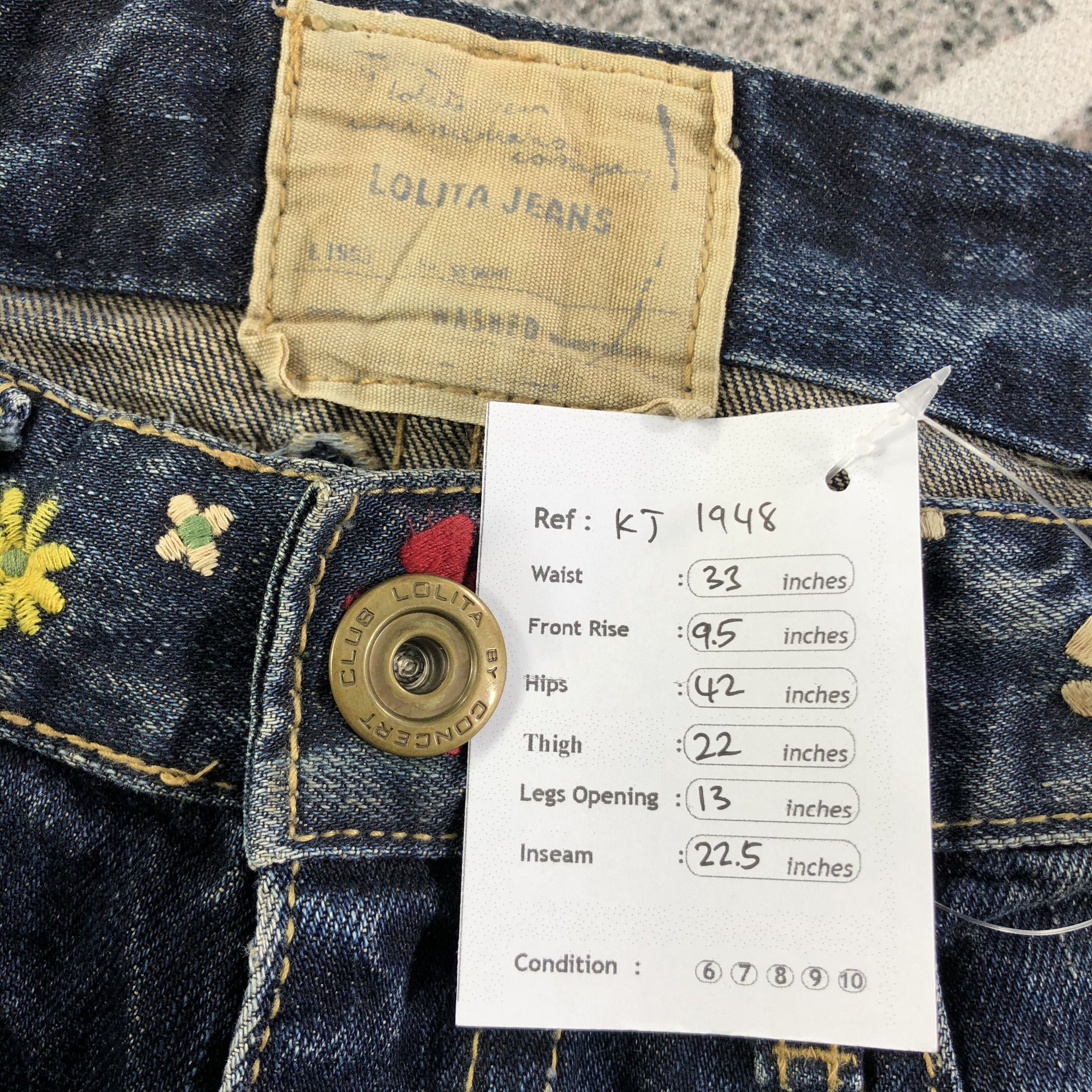 Japanese Brand Lolita Short Pants Jeans KJ1948 Size 33" - 9 Thumbnail