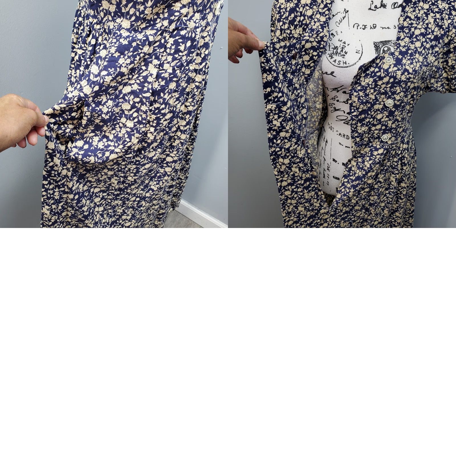 Vintage All That Jazz Womens Size 11/12 Multi Floral Fit & Flare Dress Knee Length Button Front Casual Floral Pattern Women Size L / US 10 / IT 46 - 8 Thumbnail