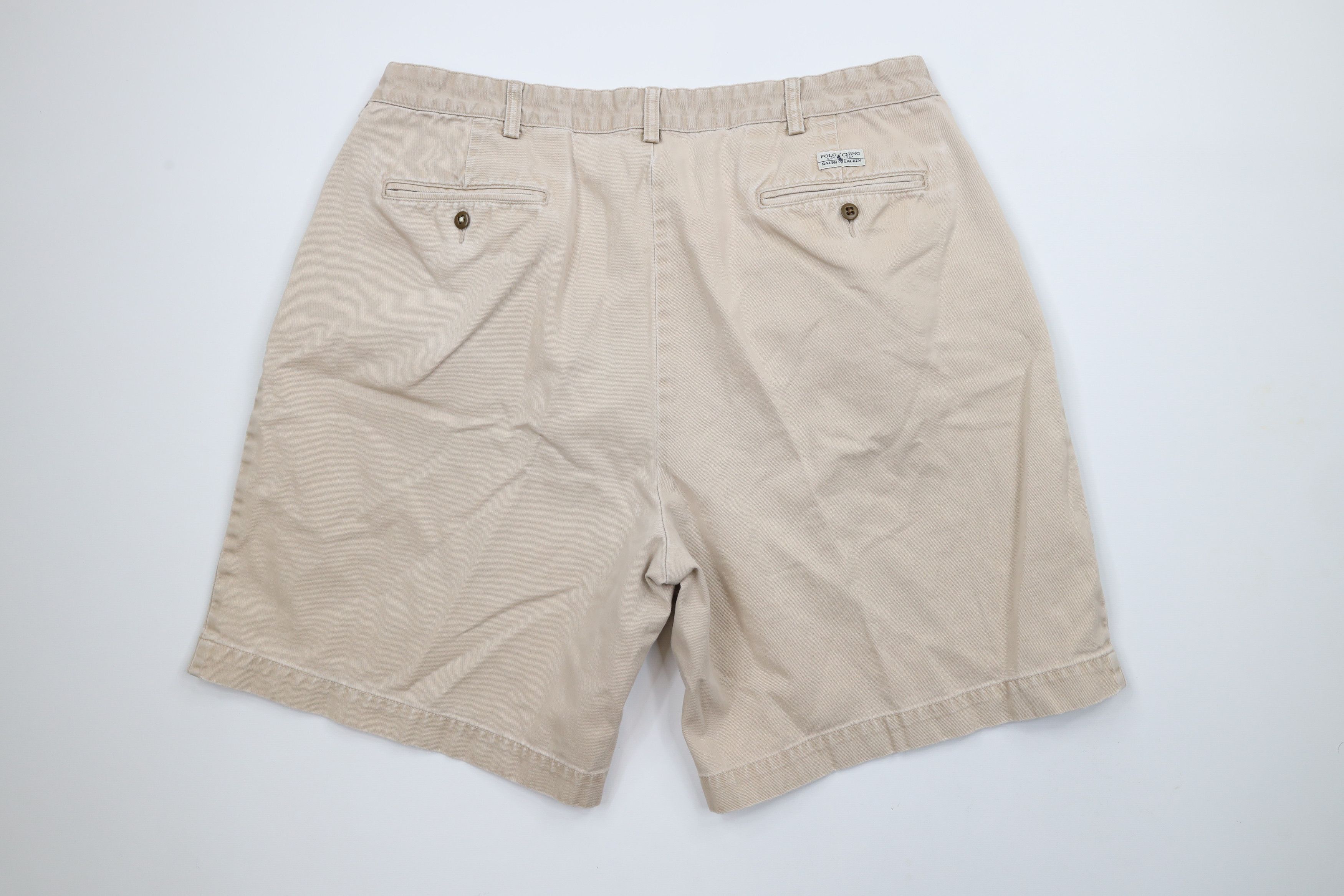 Ralph Lauren × Vintage Vintage 90s Ralph Lauren Knee Pleated Chino Shorts Cotton Size US 36 / EU 52 - 10 Thumbnail