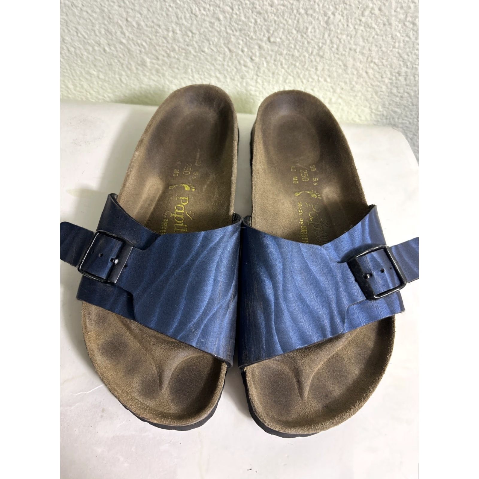 Birkenstock VINTAGE Birkenstock Papillio Navy Blue Slide Sandals Womens Size 8 Size US 8 / IT 38 - 6 Thumbnail