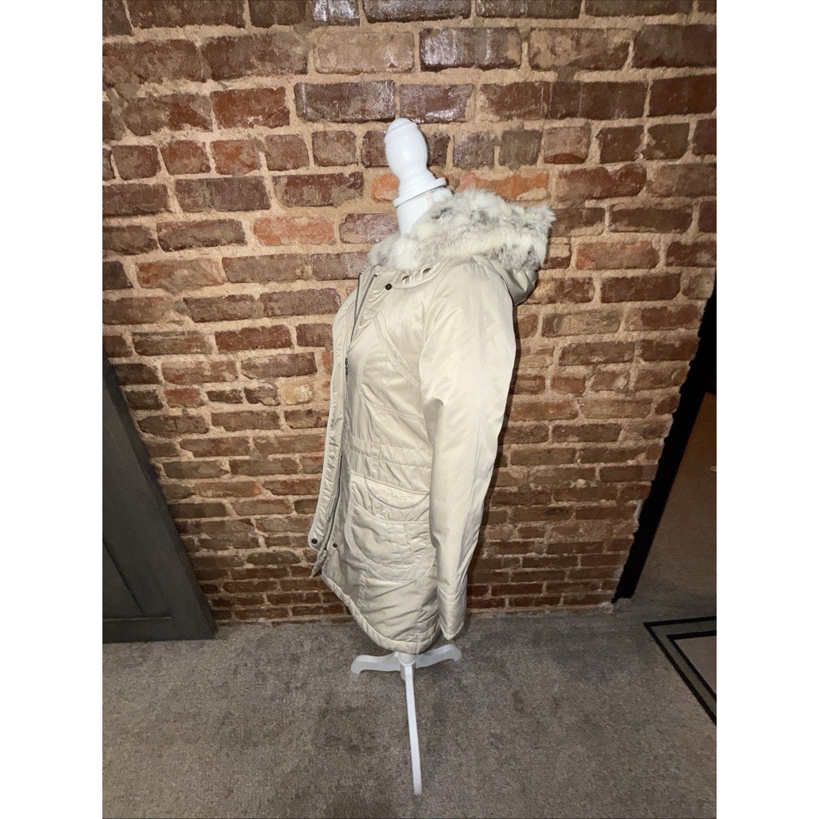 & Other Stories The Day Girls Women's Size Sm Rabbit Fur Hooded Parka Beige Size S / US 4 / IT 40 - 6 Thumbnail