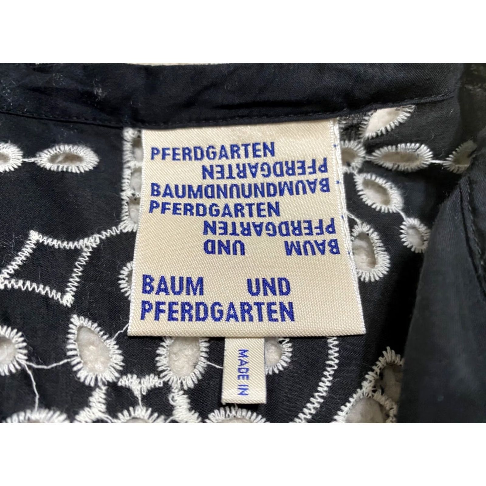 Baum und Pferdgarten Baum und Pferdgarten Shirt Womens sz 40 L/S Black Geometric Organic Cotton Blouse V-Neck Size S / US 4 / IT 40 - 5 Thumbnail