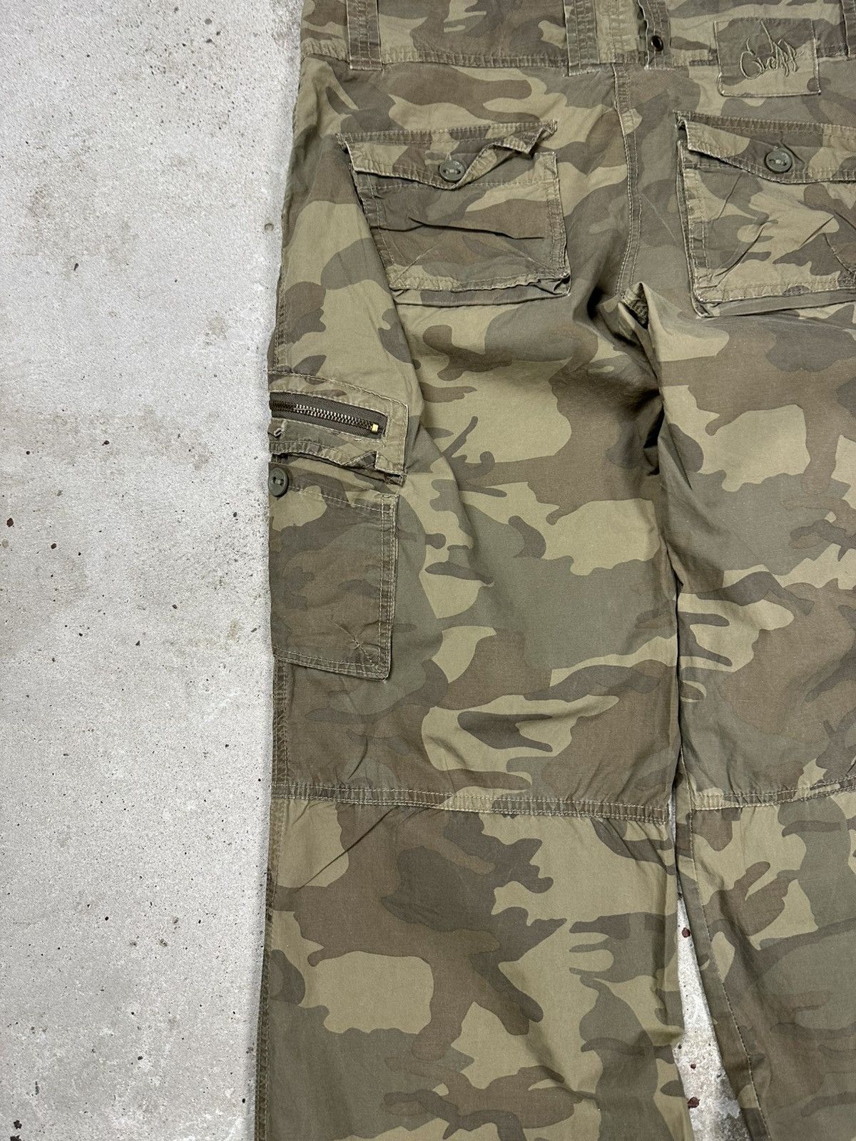 Japanese Brand × Vintage Vintage Y2K Washed Camo Cargo Flare Pants Boot Cut Size US 30 / EU 46 - 12 Thumbnail
