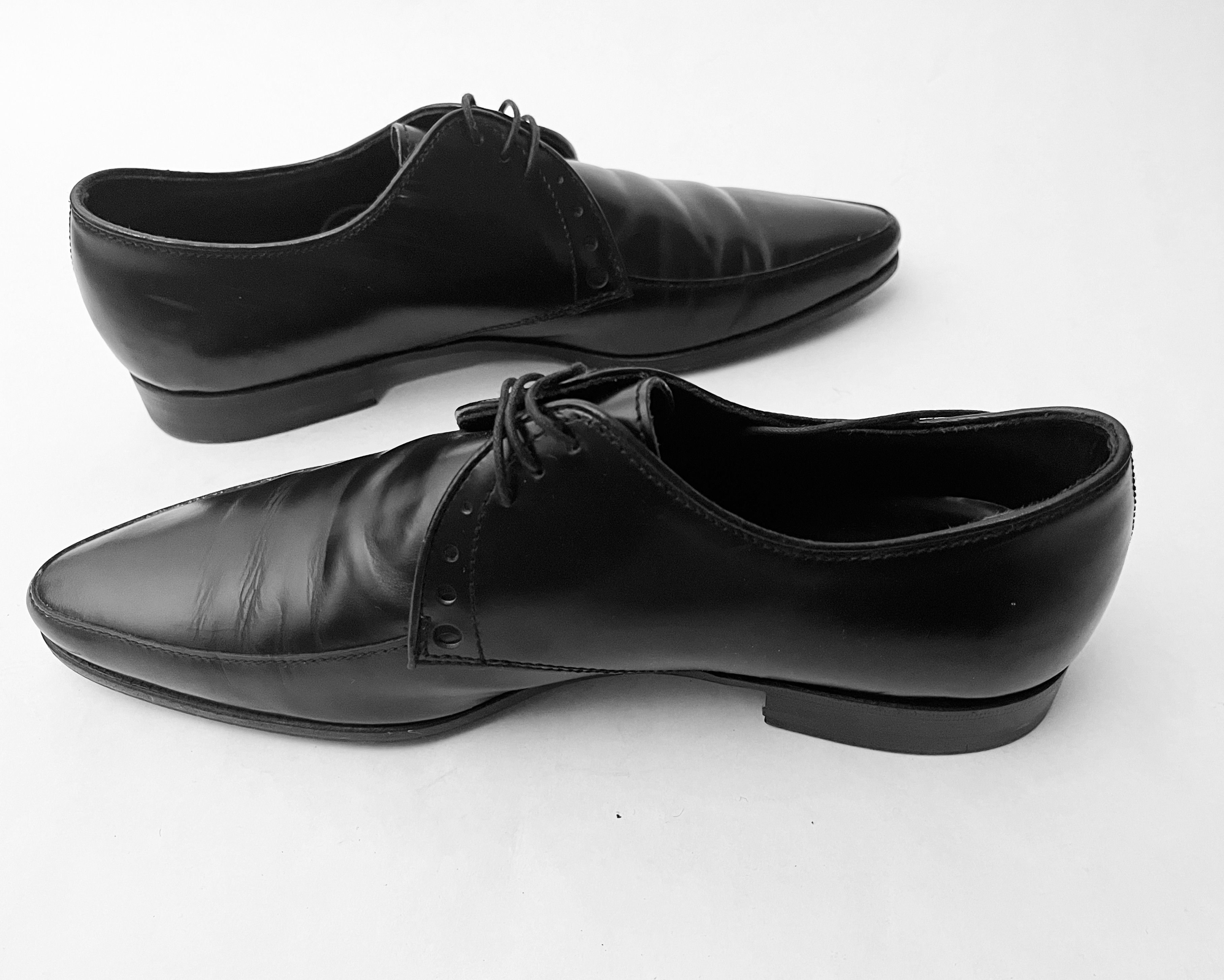 Prada black derby lace-up shoes Size US 8 / EU 41 - 3 Thumbnail