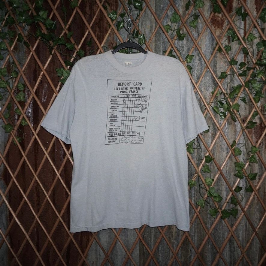 Vintage Med-Vintage report card left bank university of Paris 80s T Size US M / EU 48-50 / 2 - 1 Thumbnail