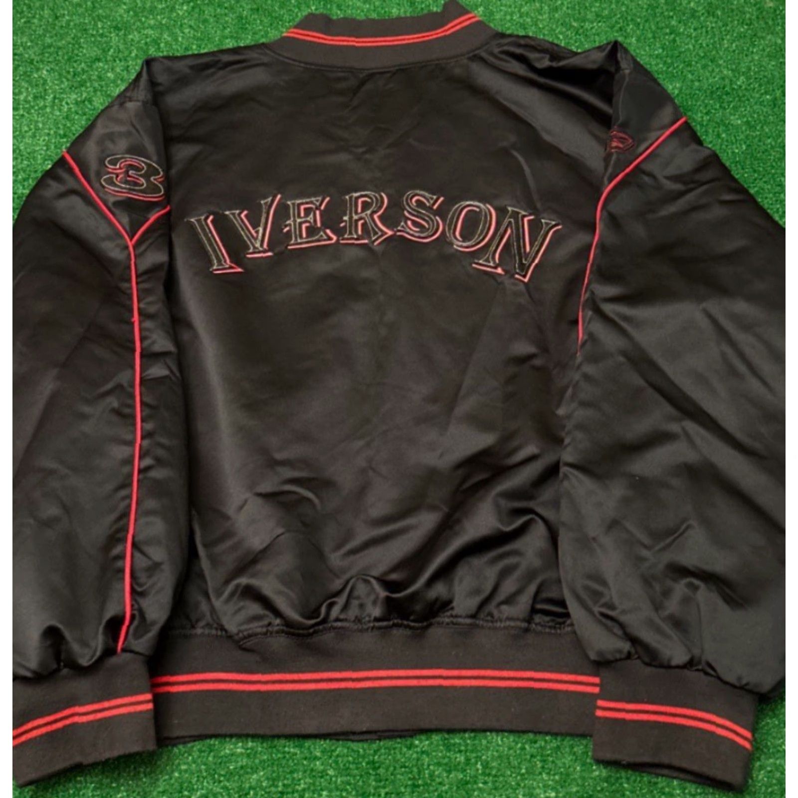 Reebok VINTAGE Reebok Allen Iverson Limited Edition VTG Satin Jacket Mens 2XL Black Bomber 90s Sports Hip Hop Rare Size US XXL / EU 58 / 5 - 5 Thumbnail