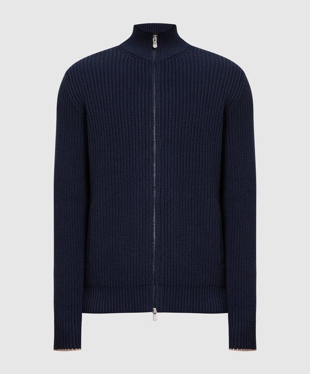 image of Brunello Cucinelli O1W1Db10524 Cardigans In Blue, Men's (Size XL)