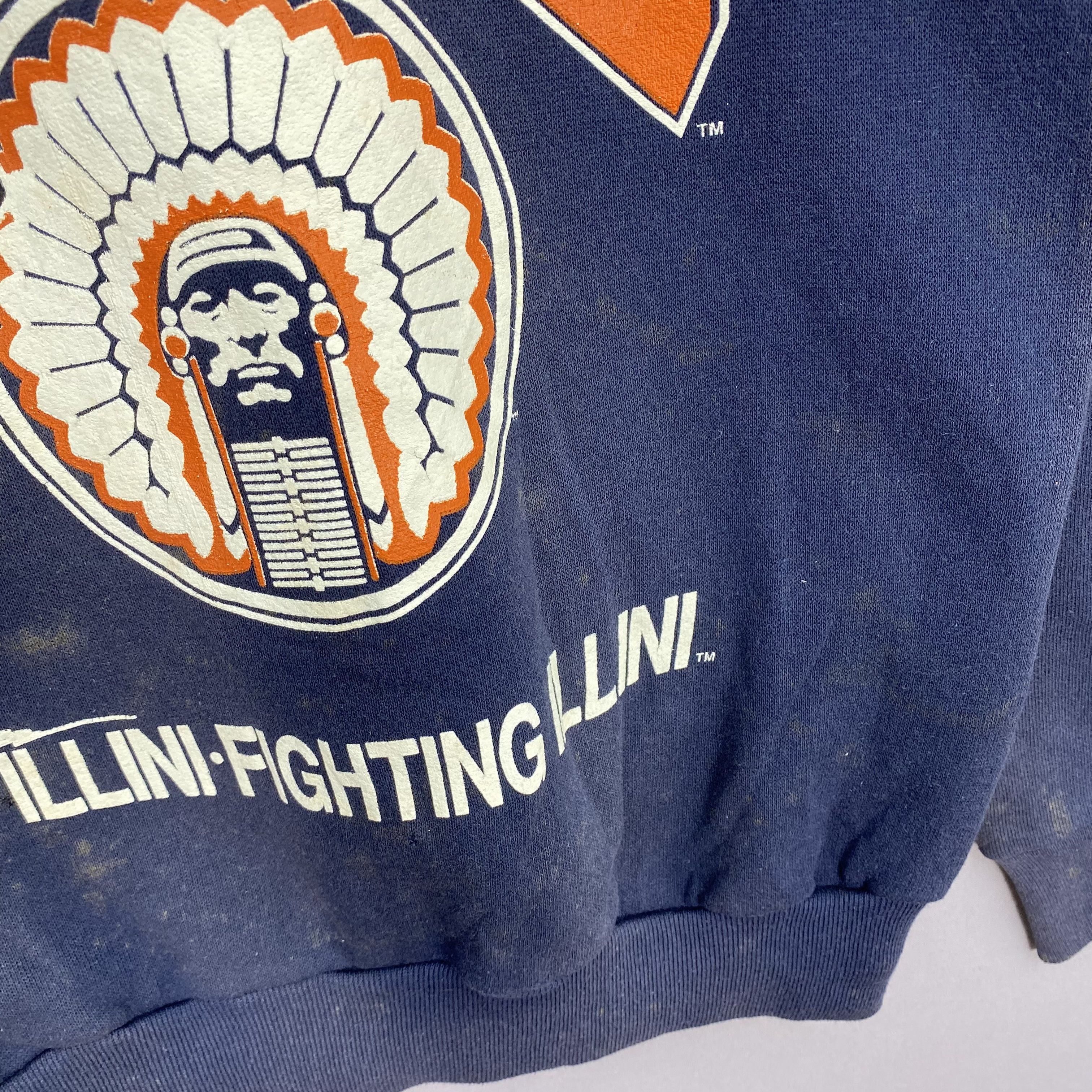 Vintage Vintage 90s NCAA Fighting Illini Sweatshirt Illinois USA Size US L / EU 52-54 / 3 - 10 Thumbnail