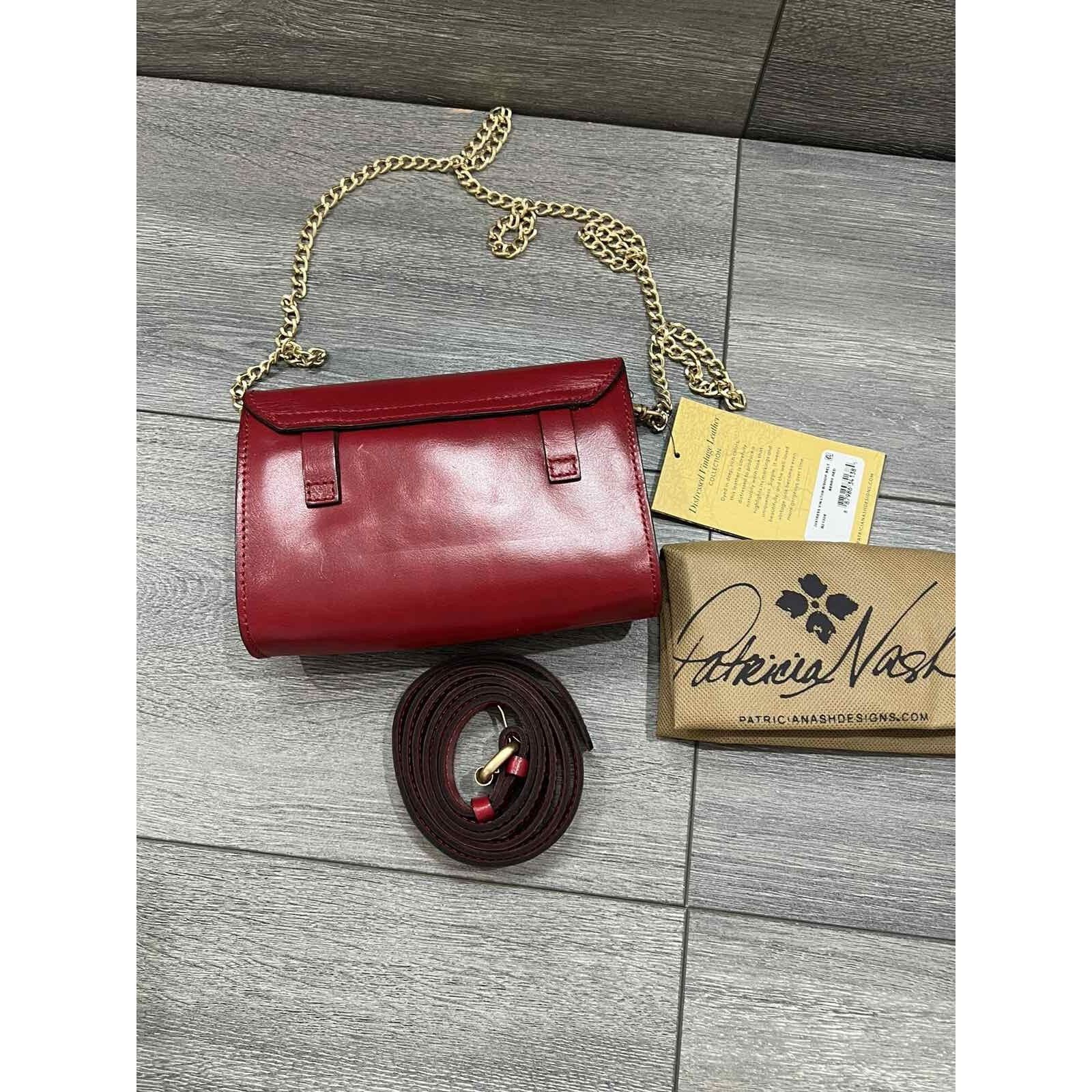 Patricia Nash Patricia Nash Leather Bishop Belt Bag Berry Red Bag A554737 Size ONE SIZE - 7 Thumbnail