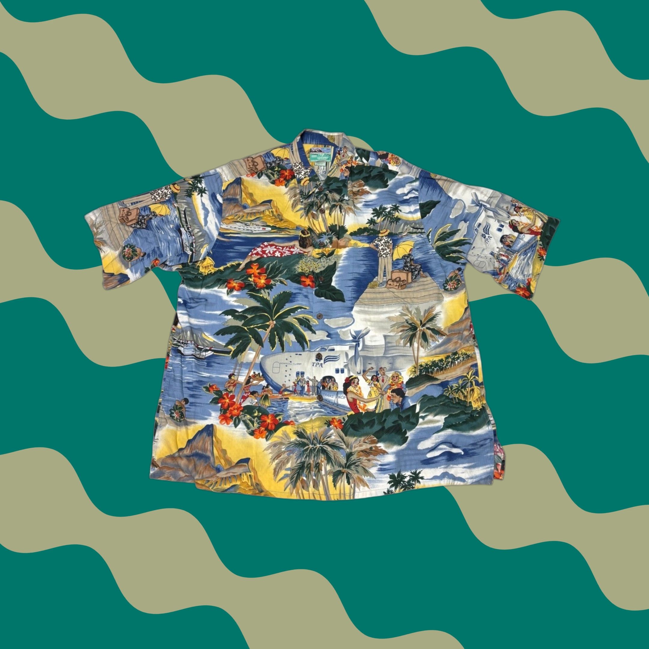 Reyn Spooner VINTAGE Reyn Spooner Hawaiian Traditions Shirt Mens XL Short Sleeve Button-Up Rayon Blue Tropical Scene Graphics Print Holiday Marine Summer Size US XL / EU 56 / 4 - 1 Thumbnail