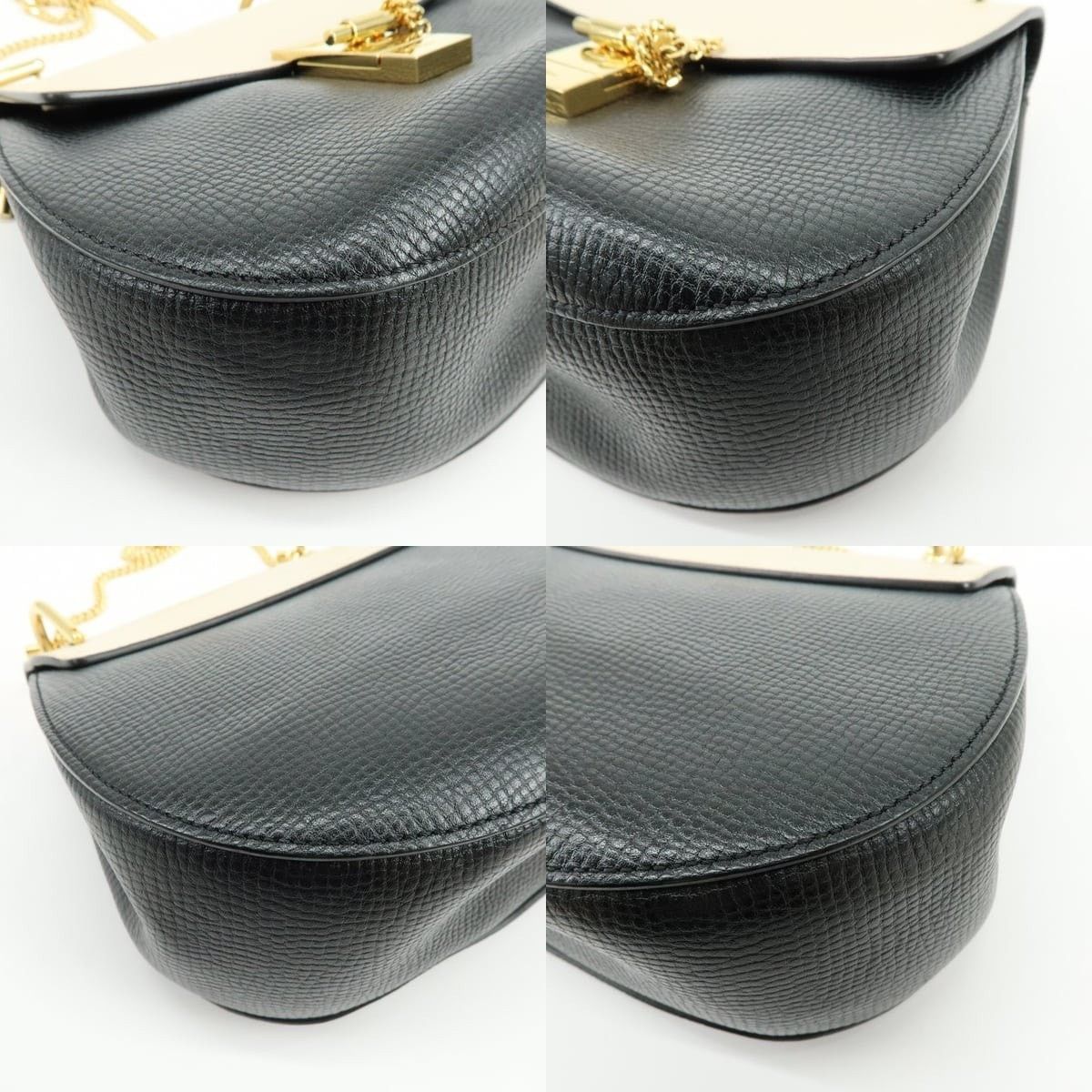 Chloe Chloe Drew Leather Shoulder Bag Black & Ivory Size ONE SIZE - 5 Thumbnail