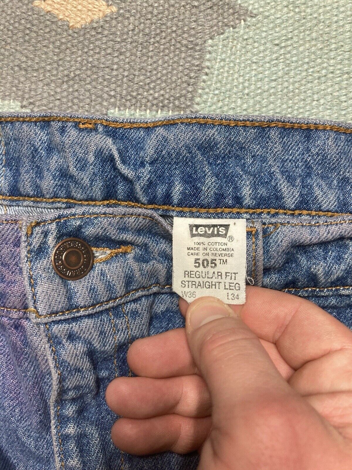 Levi's × Vintage Levi’s 505 jeans orange tab straight leg regular fit 35x33 Size US 35 - 10 Thumbnail