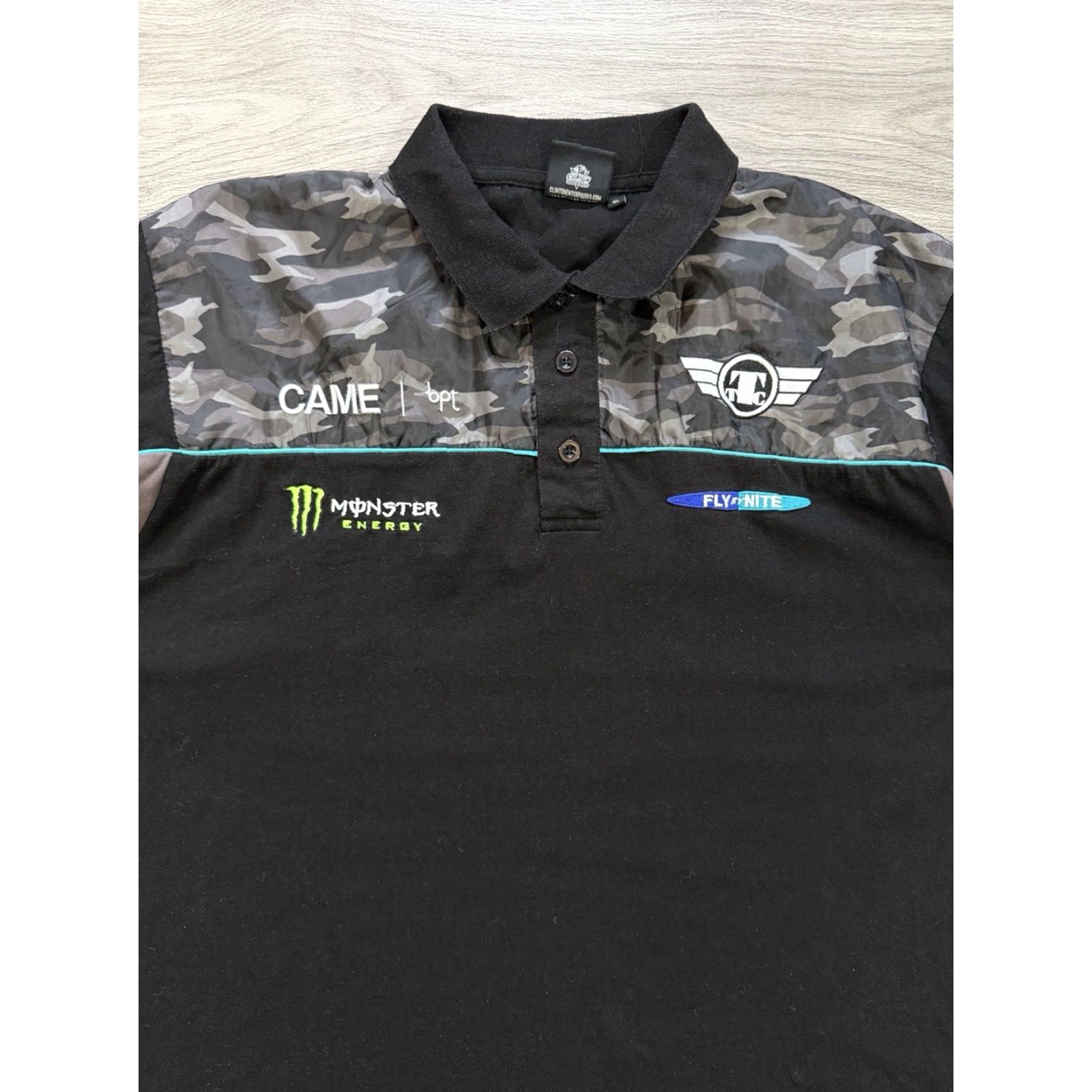 Vintage Team Traction Control Polo Shirt Jersey Black XL Men Size US XL / EU 56 / 4 - 5 Thumbnail