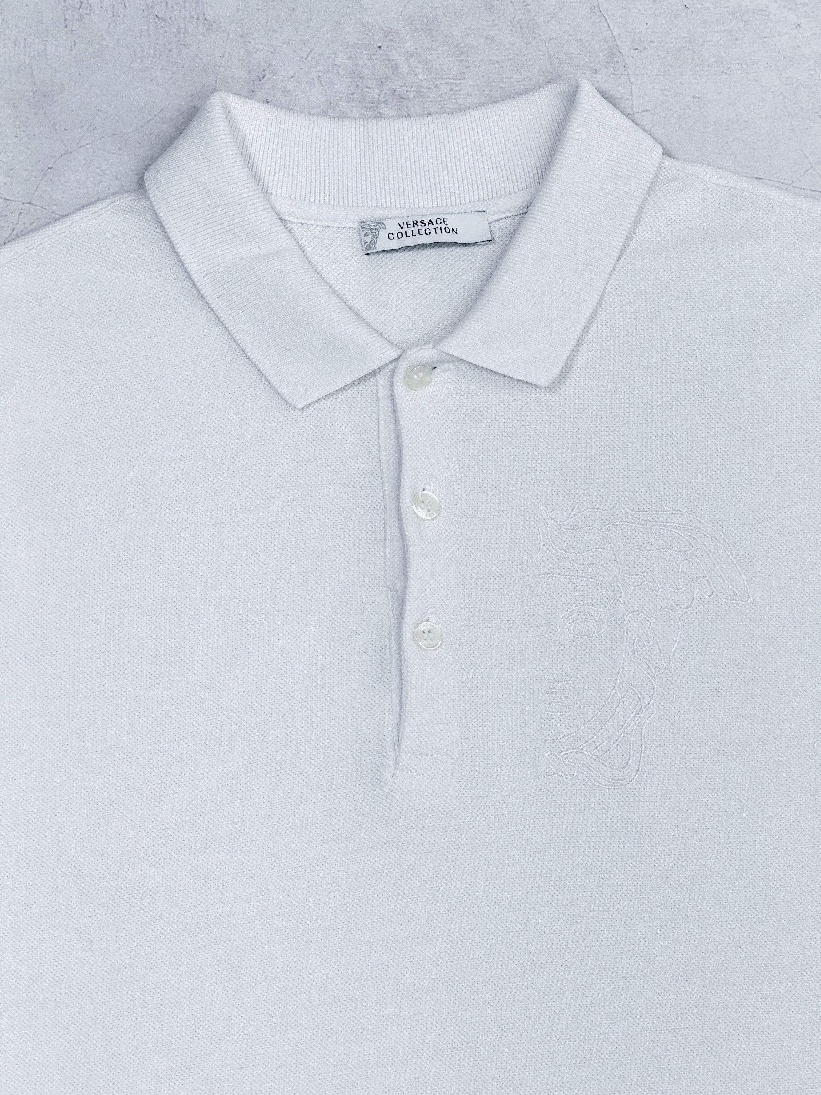 Versace Versace Collection Polo T-Shirt White & Medusa Chest Logo Size US M / EU 48-50 / 2 - 3 Thumbnail