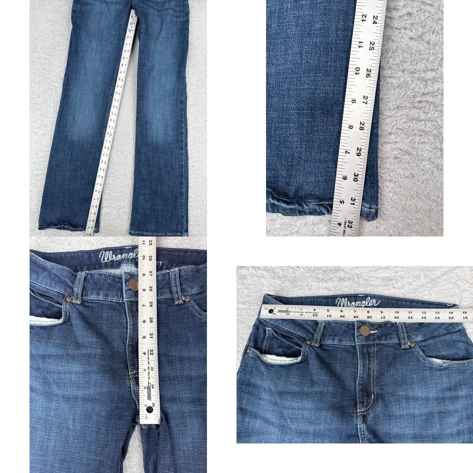 Wrangler Wrangler Jeans Bootcut Women 9 Blue Denim 30x32 Dark Wash Cotton Blend 5-Pocket Distressed Stretch Boots Casual Western Wrangler Size 30" / US 8 / IT 44 - 8 Thumbnail