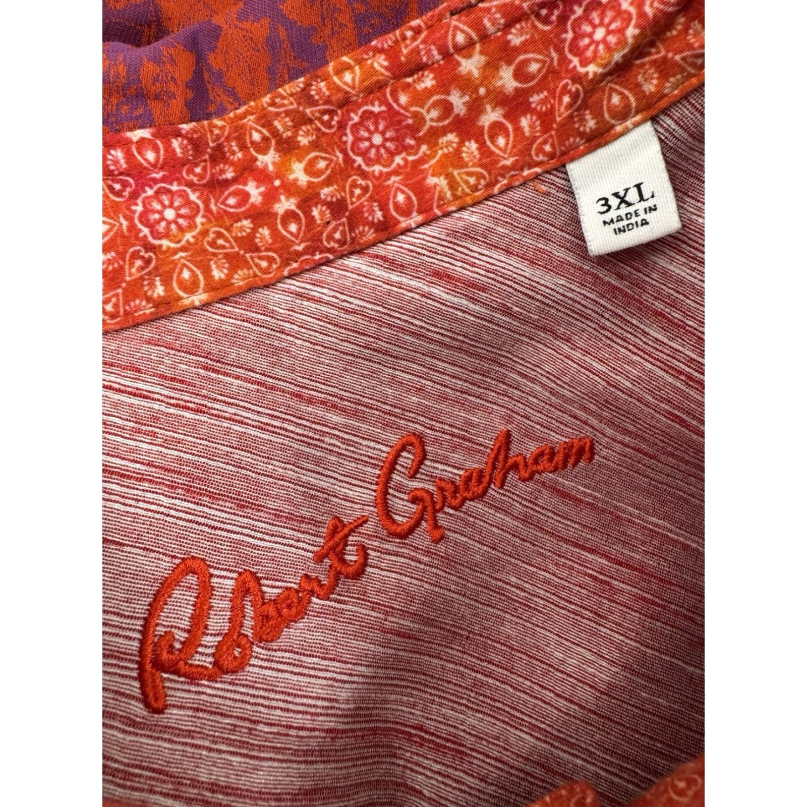 Robert Graham Robert Graham Paisley Floral Print Mens 3XL Shirt Colorful Red Short Sleeve Button-Up EXCELLENT Size US XXL / EU 58 / 5 - 5 Thumbnail
