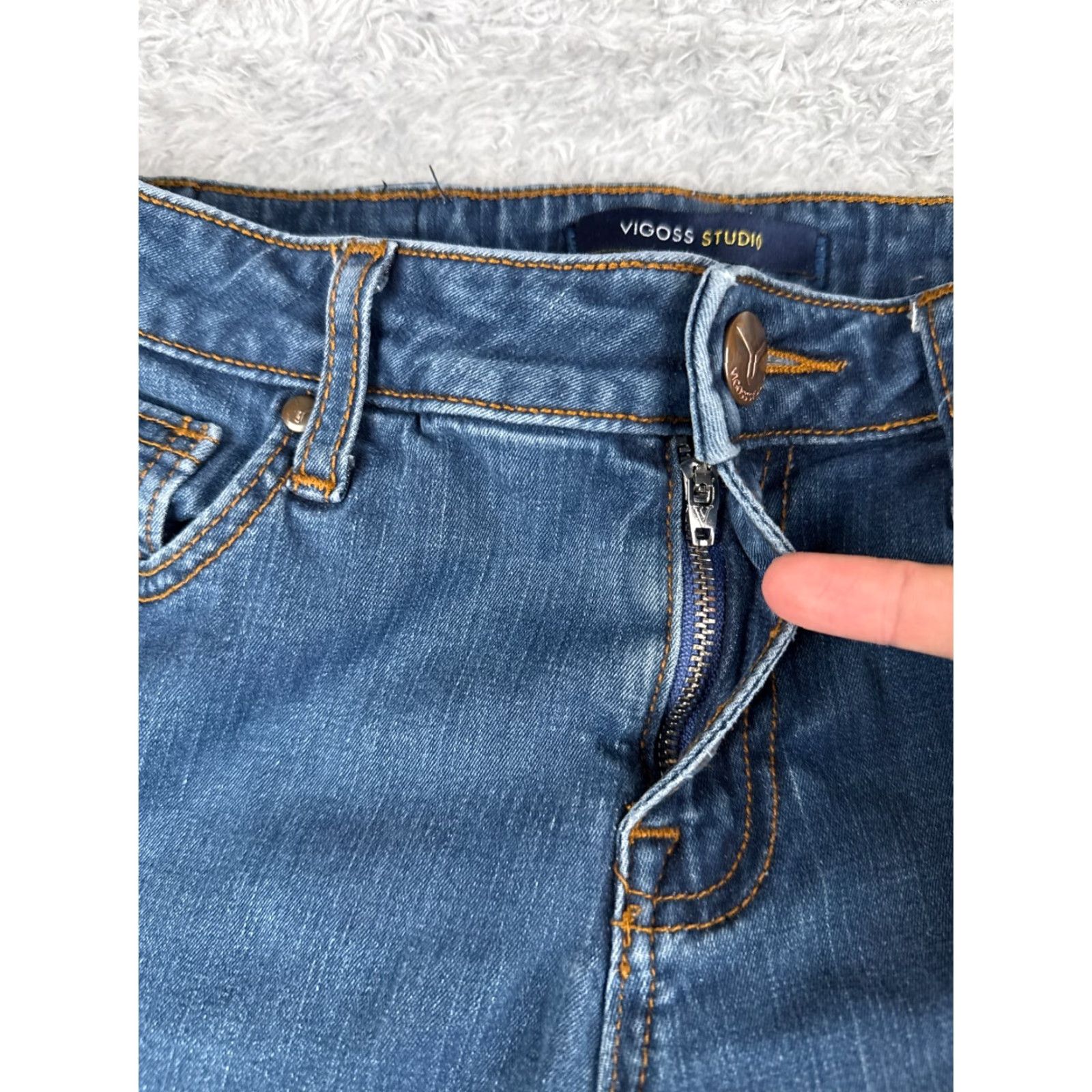 Vintage VINTAGE VIGOSS Women's Jeans 30x32 Blue Denim Straight Leg Cotton Blend Low Rise Regular Fit 10 Size 32" / US 10 / IT 46 - 5 Thumbnail