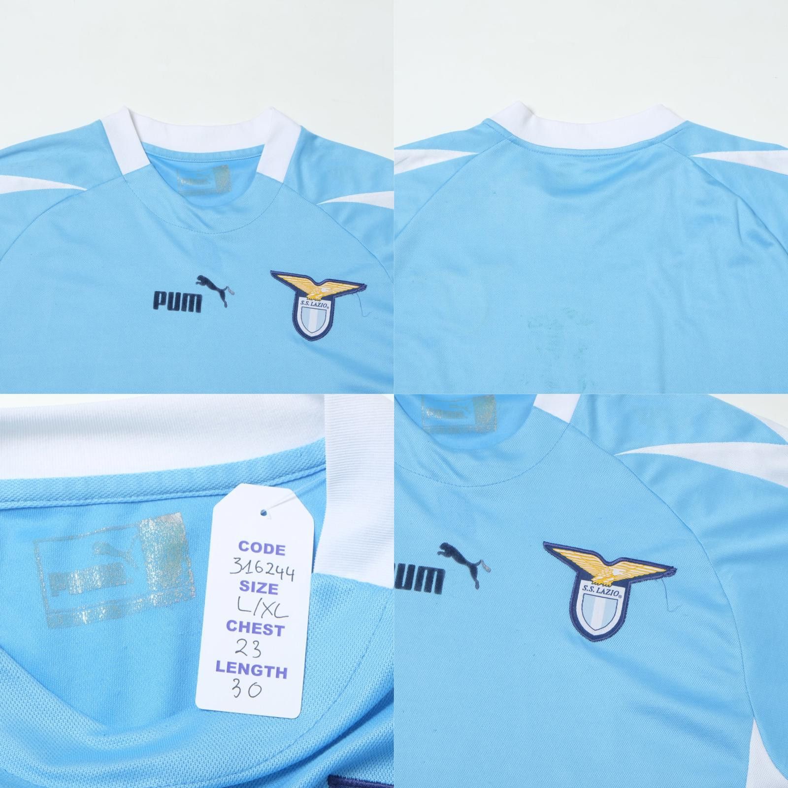 Puma 2003/04 Lazio Home Shirt (L/XL) Size US L / EU 52-54 / 3 - 4 Thumbnail