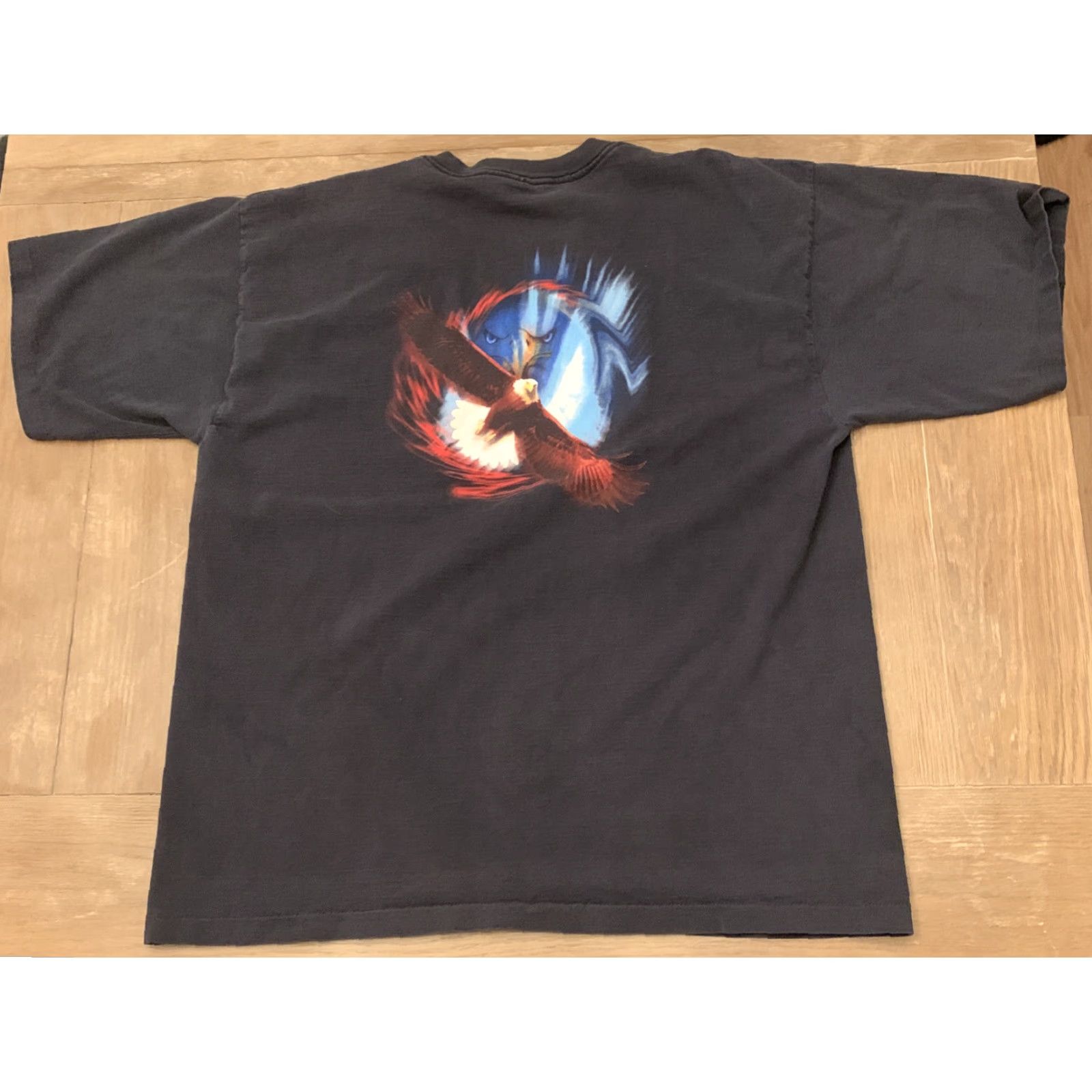 Vintage VINTAGE Alore Shirt Unisex Adults XXL Faded Black Patriotic Bald Eagle America Freedom Americana Size US XXL / EU 58 / 5 - 4 Thumbnail
